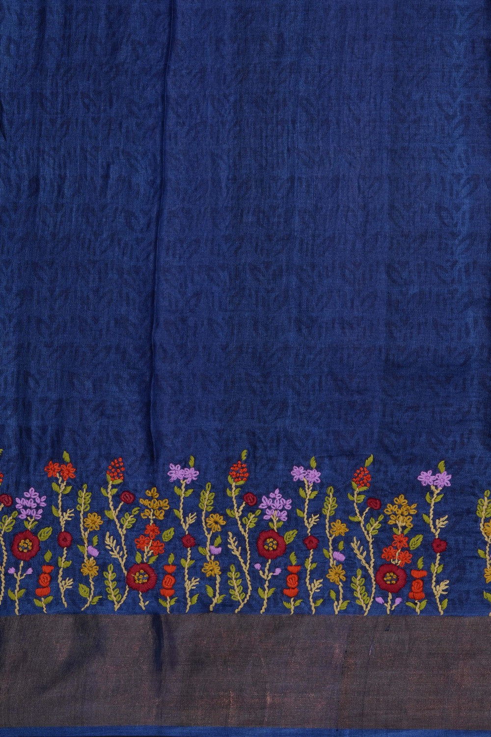 Image of Blue Desi Tussar Silk Saree