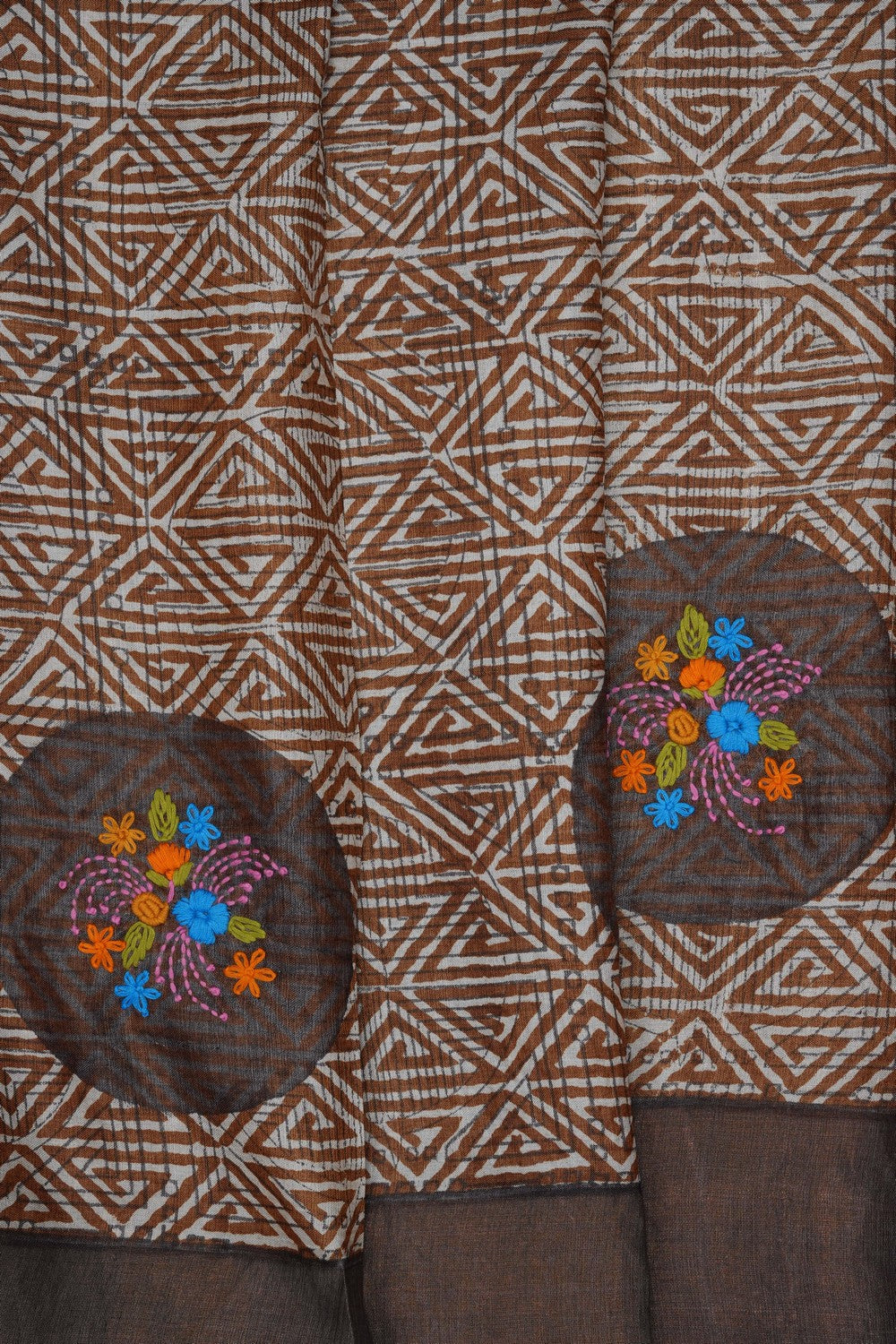 Image of Brown Desi Tussar Silk Saree