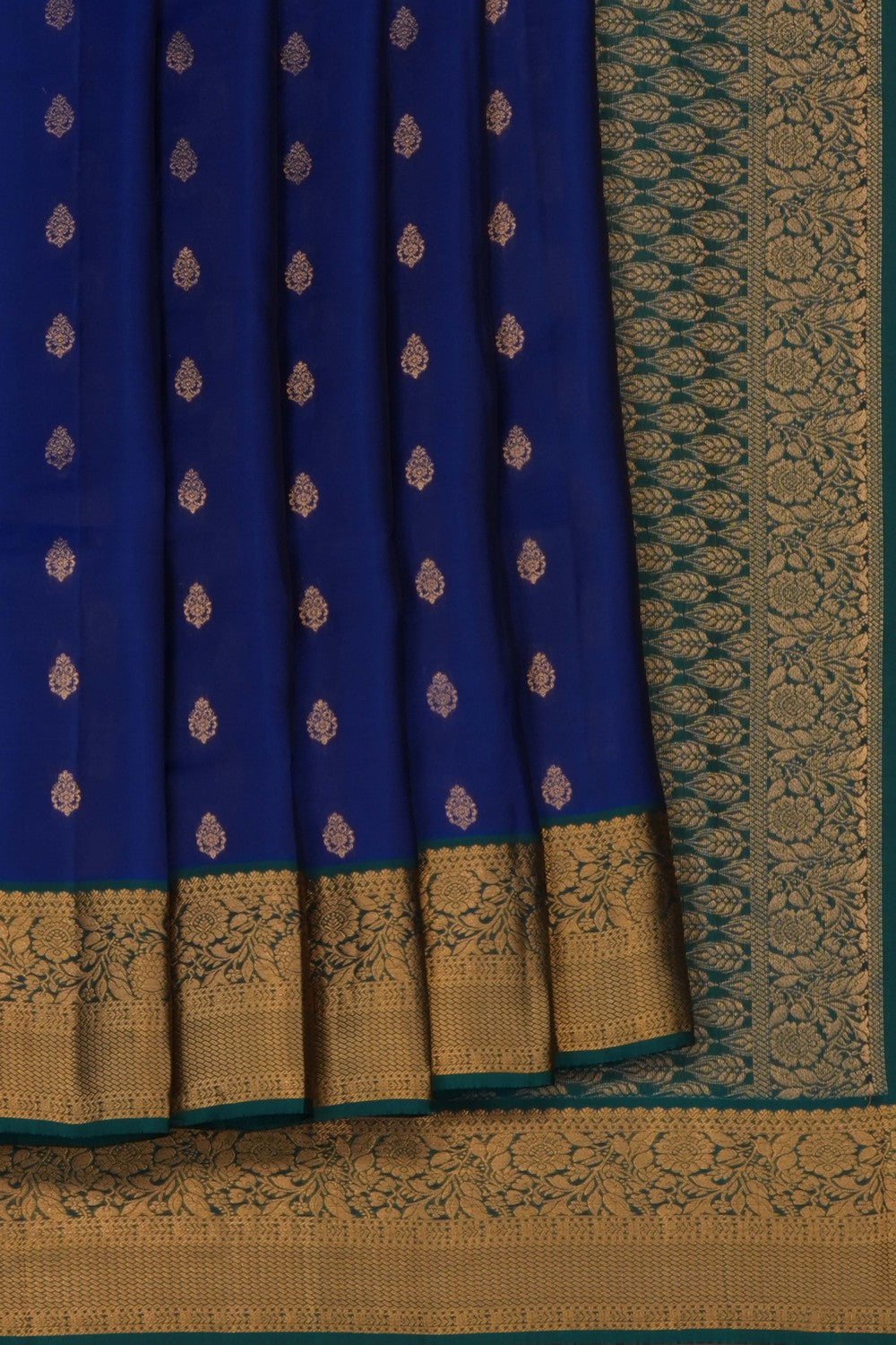 Image of Indigo Blue South Silk Saree