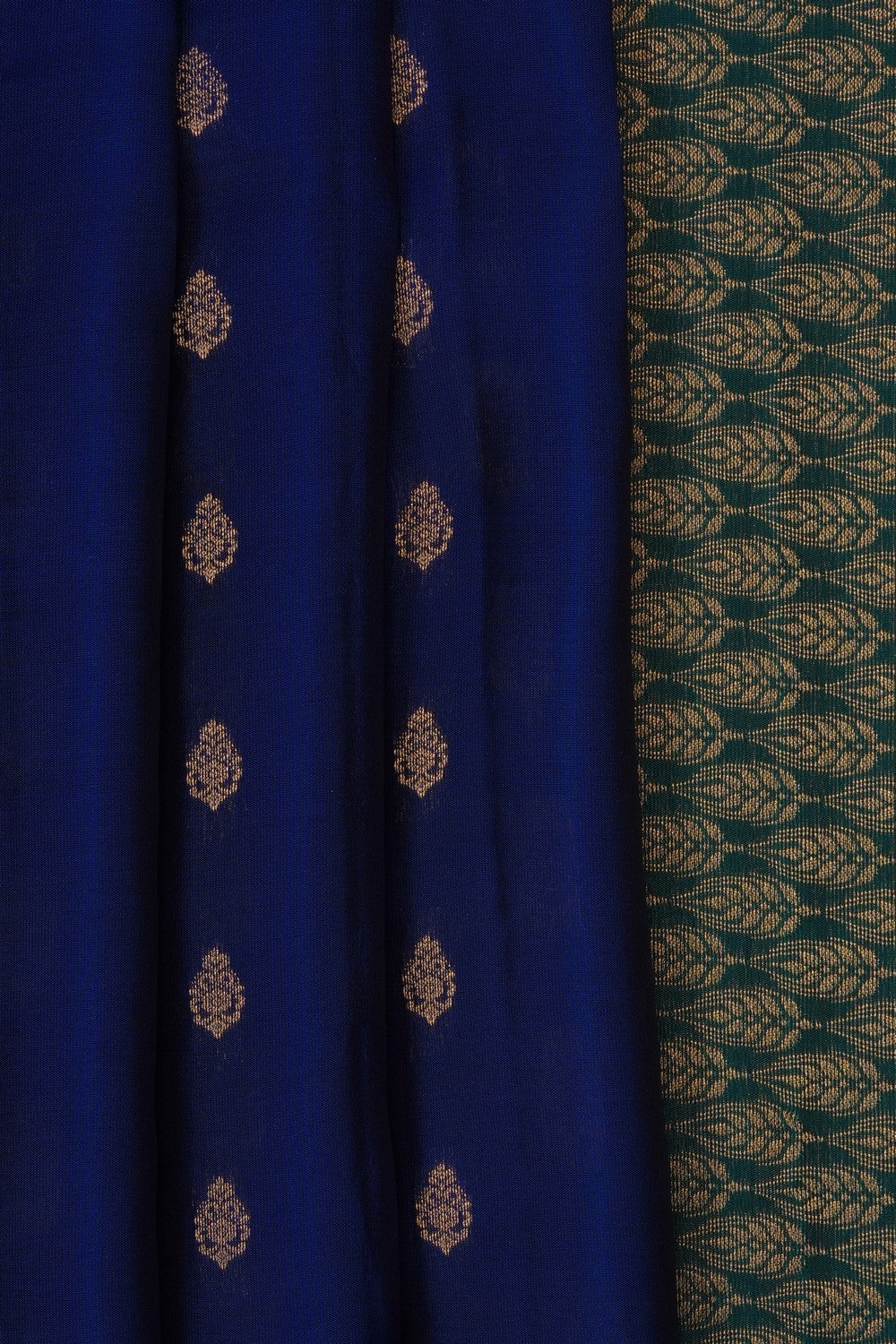 Image of Indigo Blue South Silk Saree