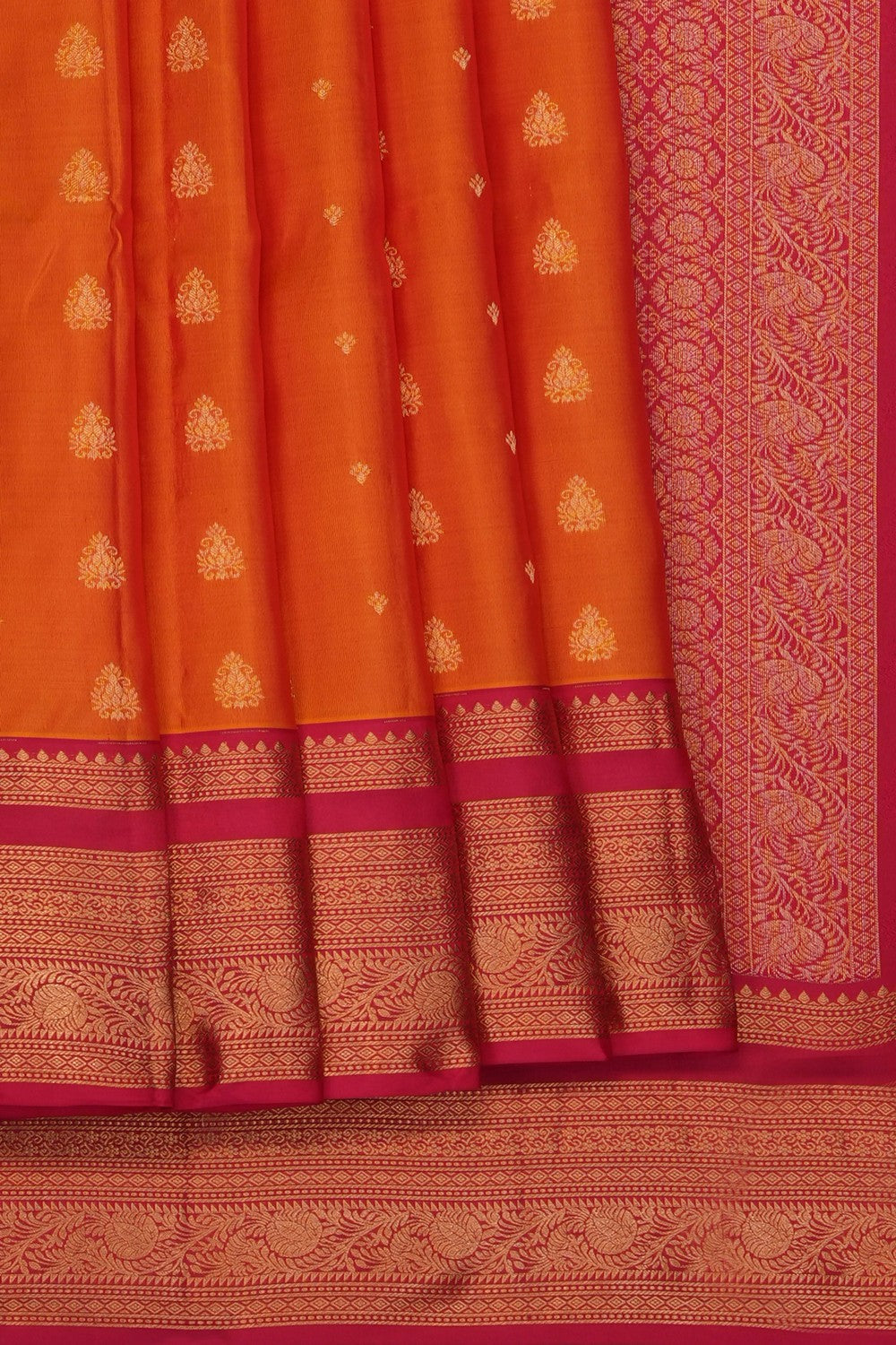 Image of Orange South Silk Saree