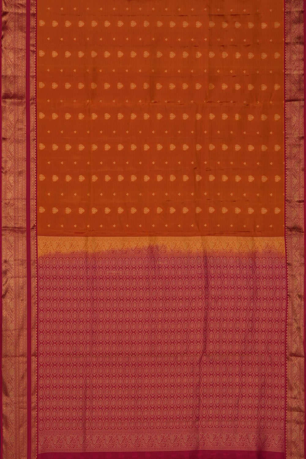Image of Orange South Silk Saree