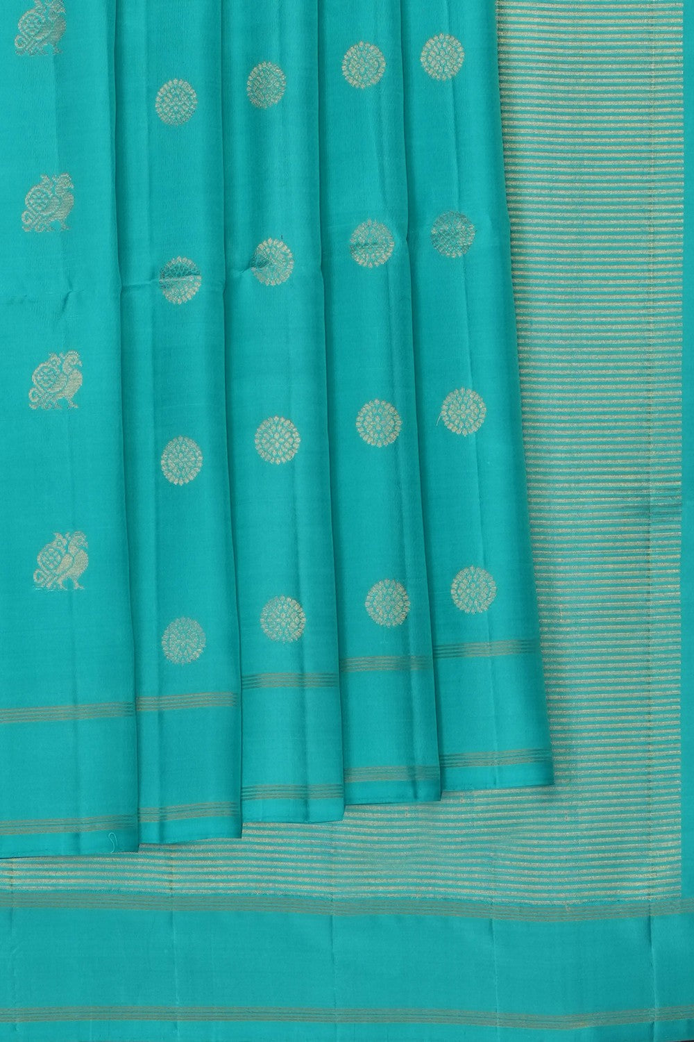 Image of Sea-Blue South Silk Saree