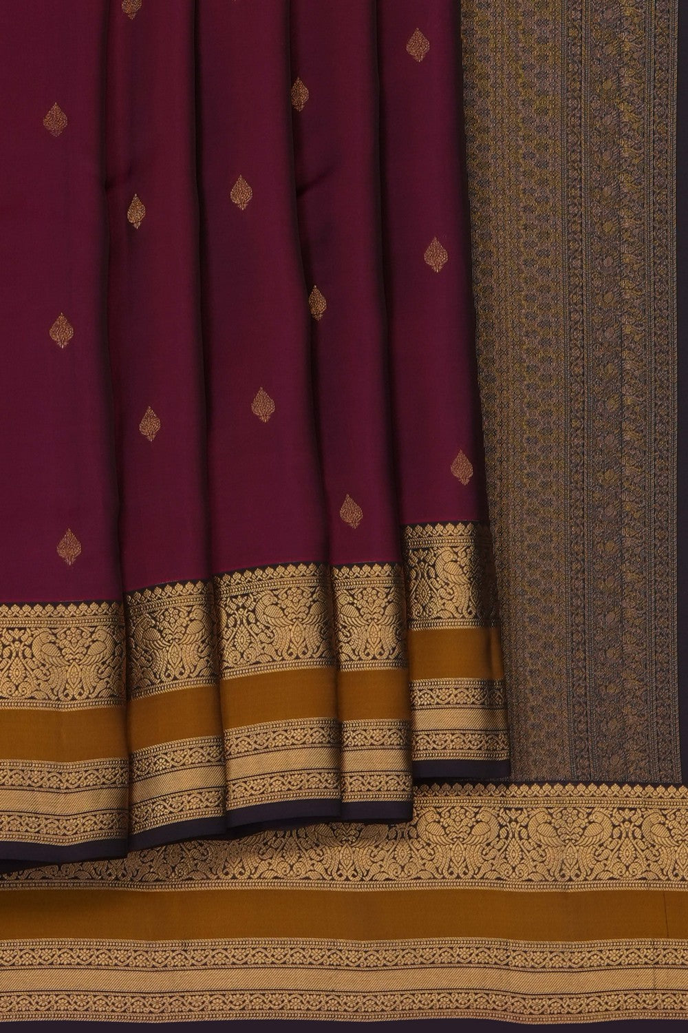 Image of Caramel Maroon South Silk Saree