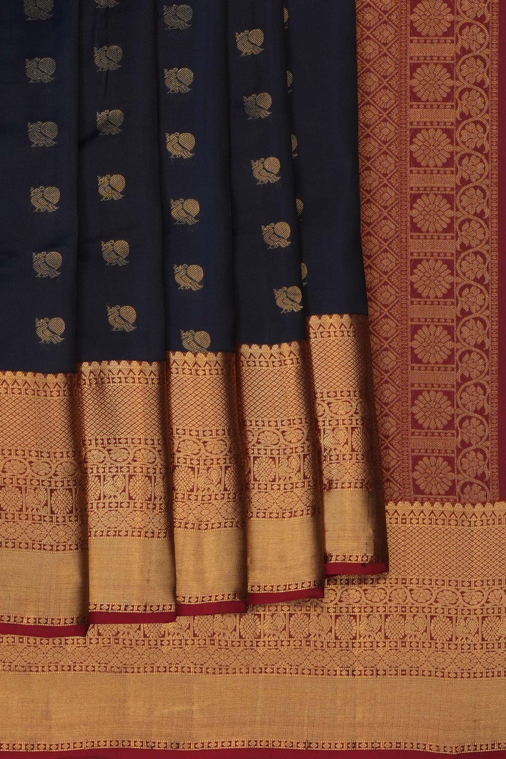 Image of Navy Blue South Silk Saree