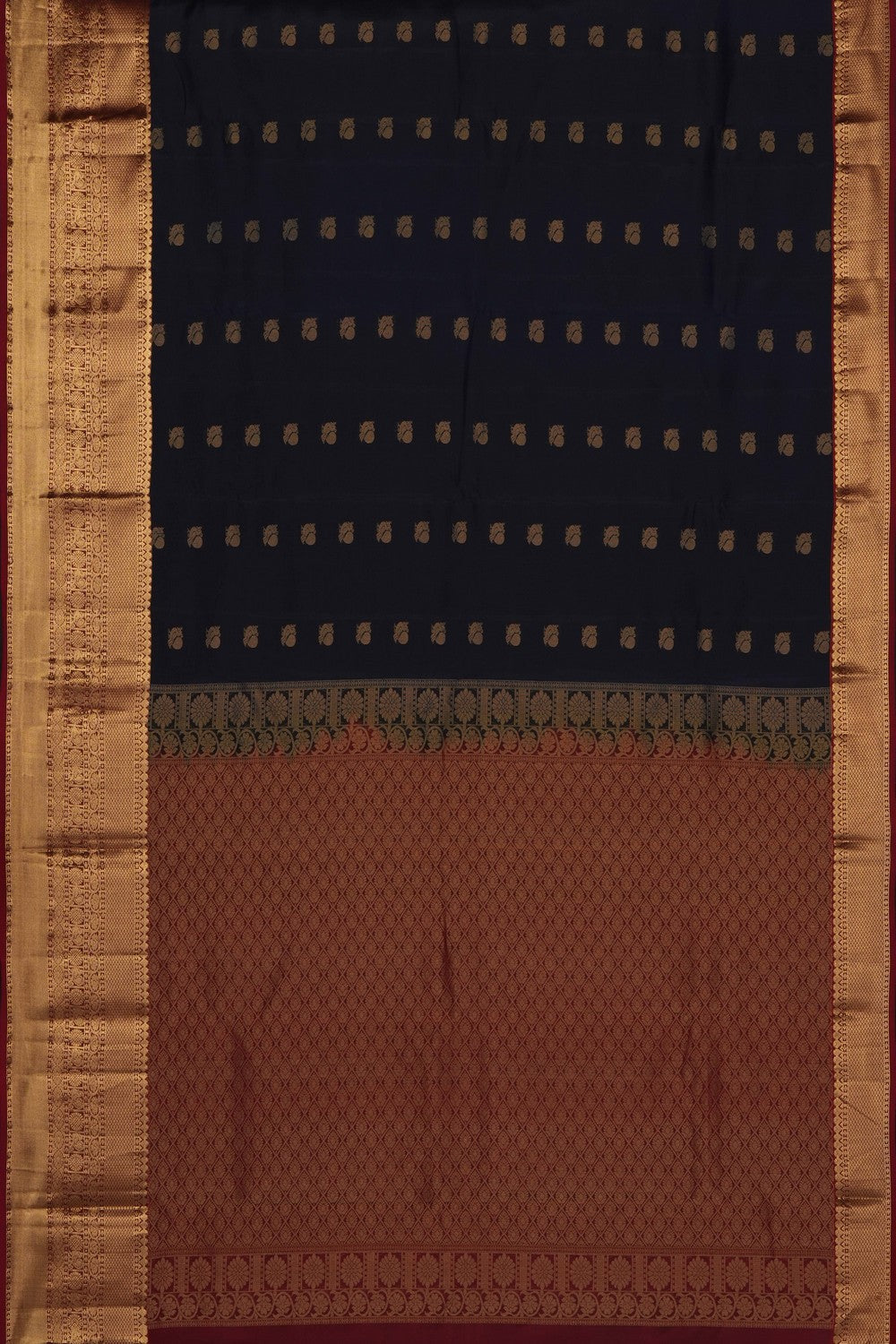 Image of Navy Blue South Silk Saree
