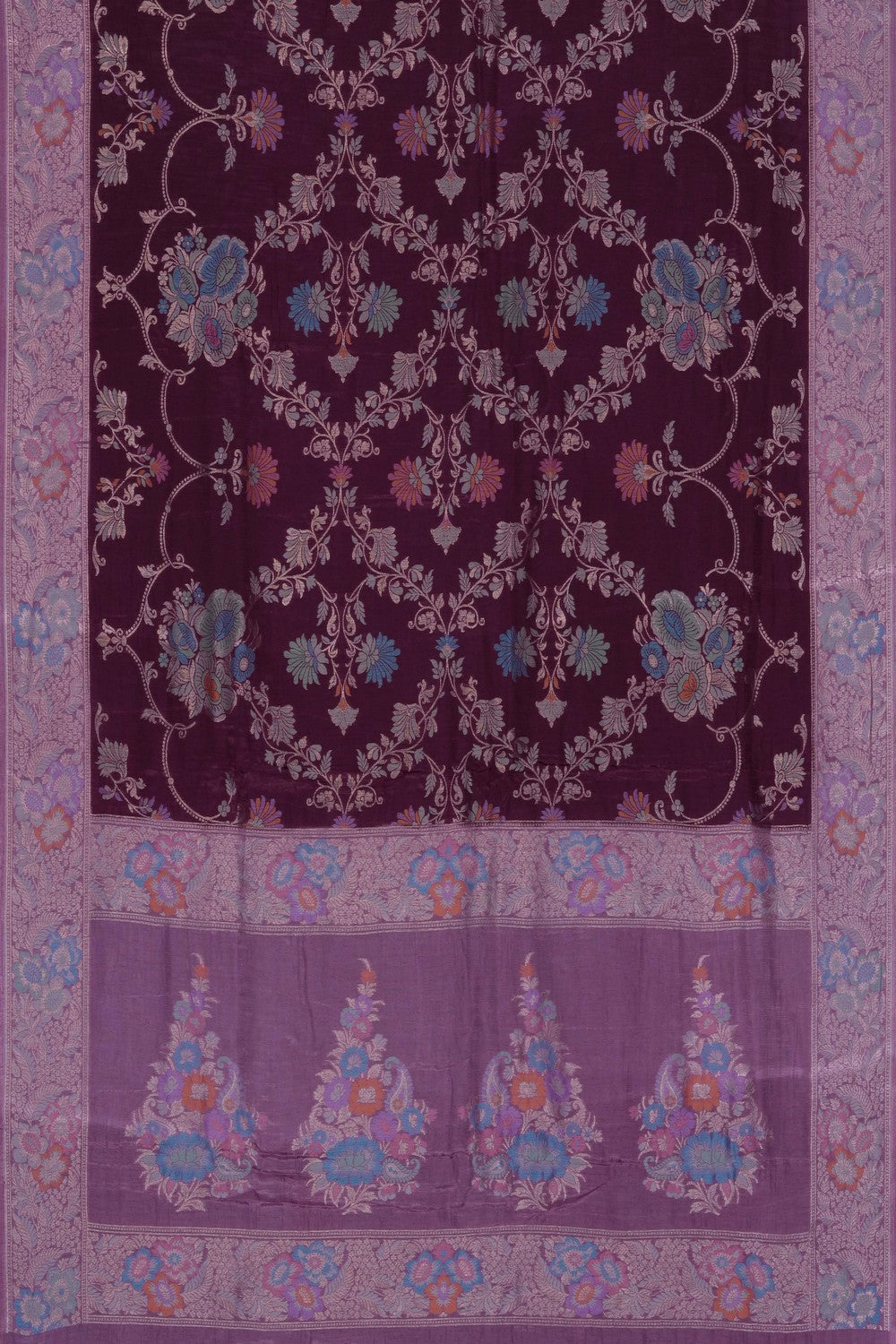 Image of Violet Banarasi Chiniya Silk Saree