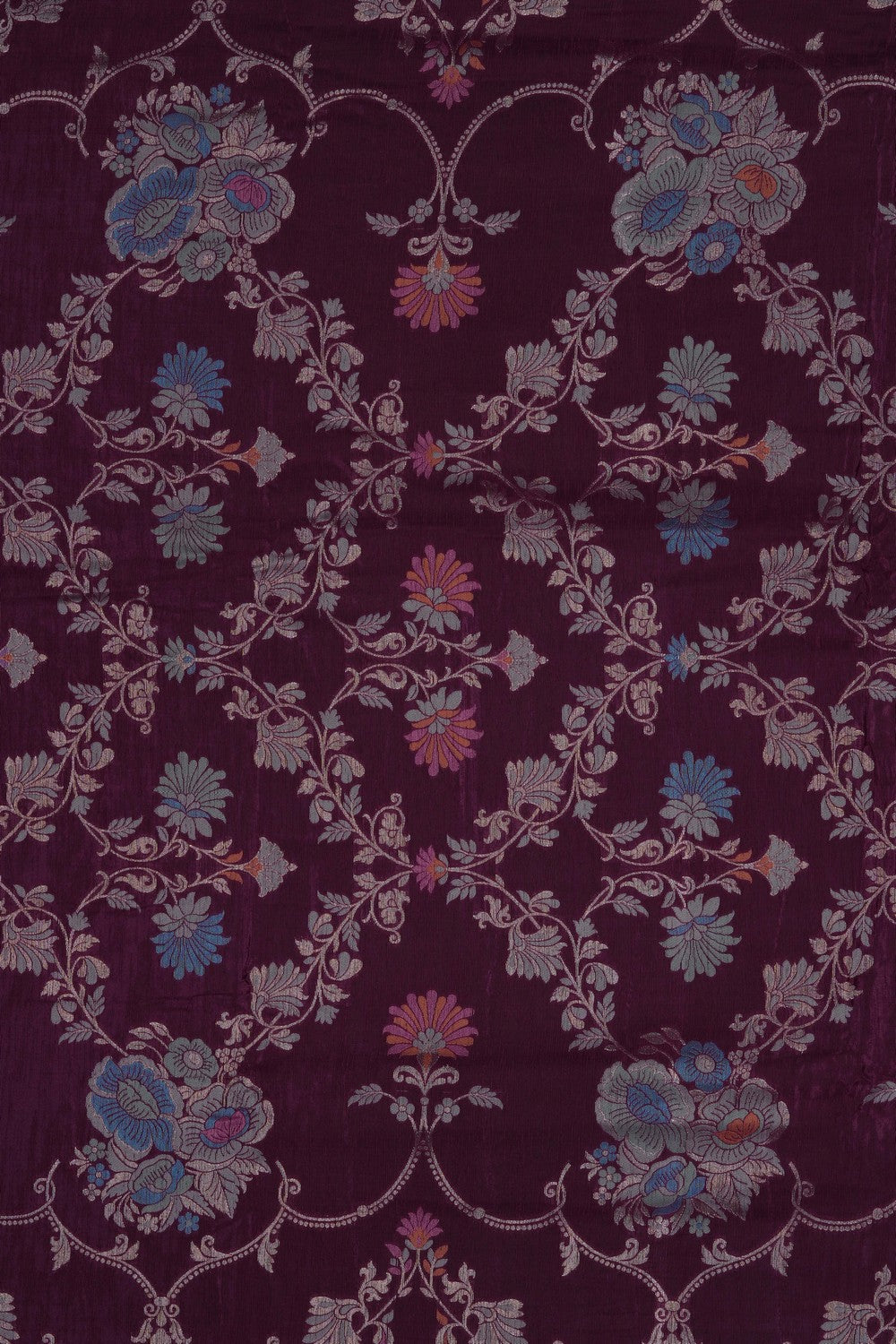 Image of Violet Banarasi Chiniya Silk Saree