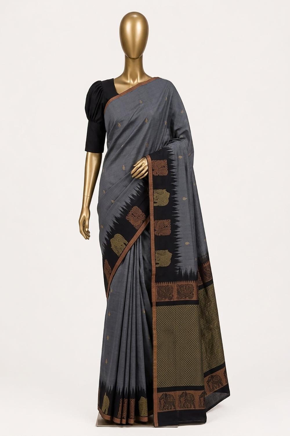 Image of South Cotton Grey Saree