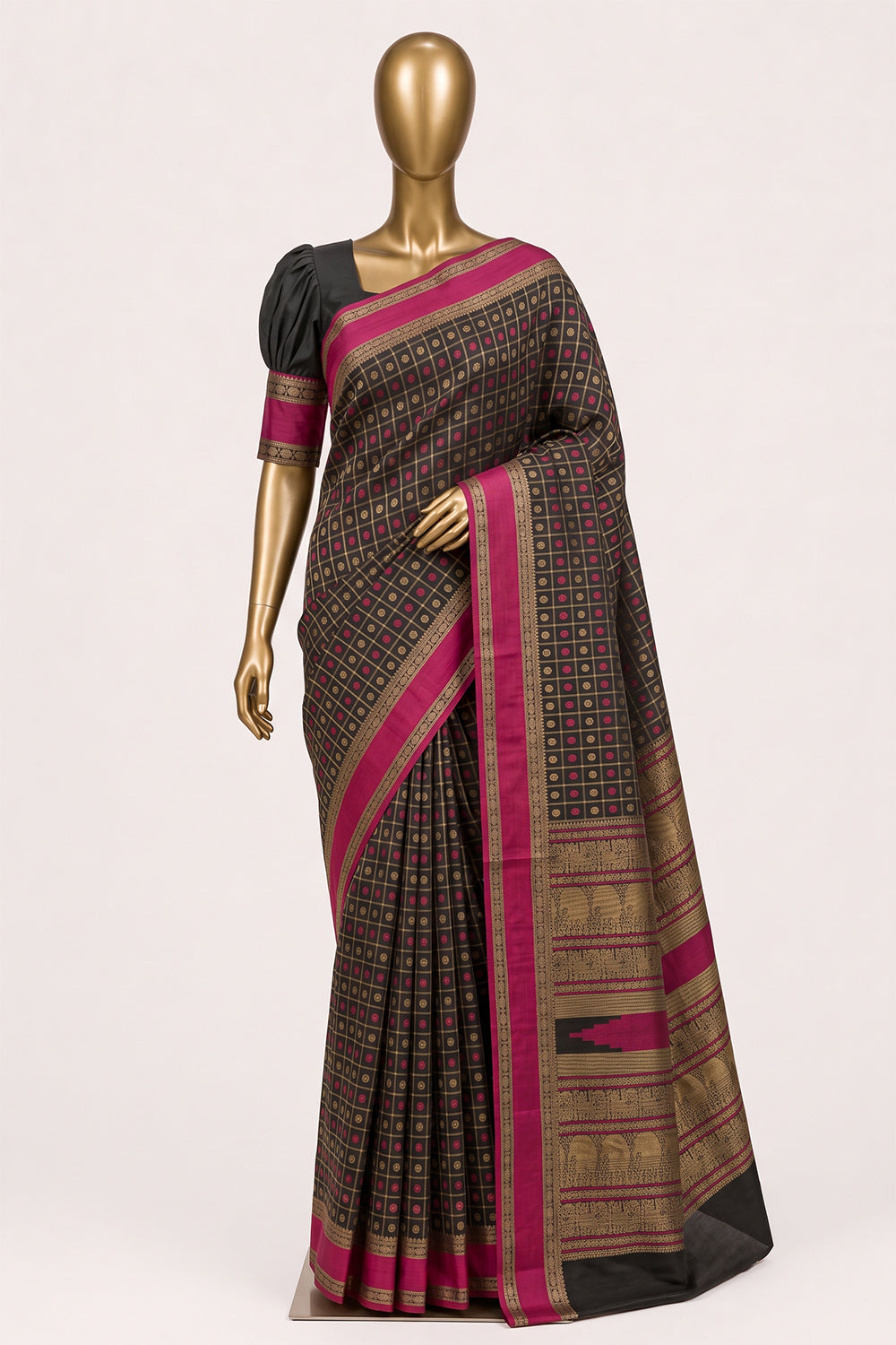 Image of South Cotton Green Kattam Saree