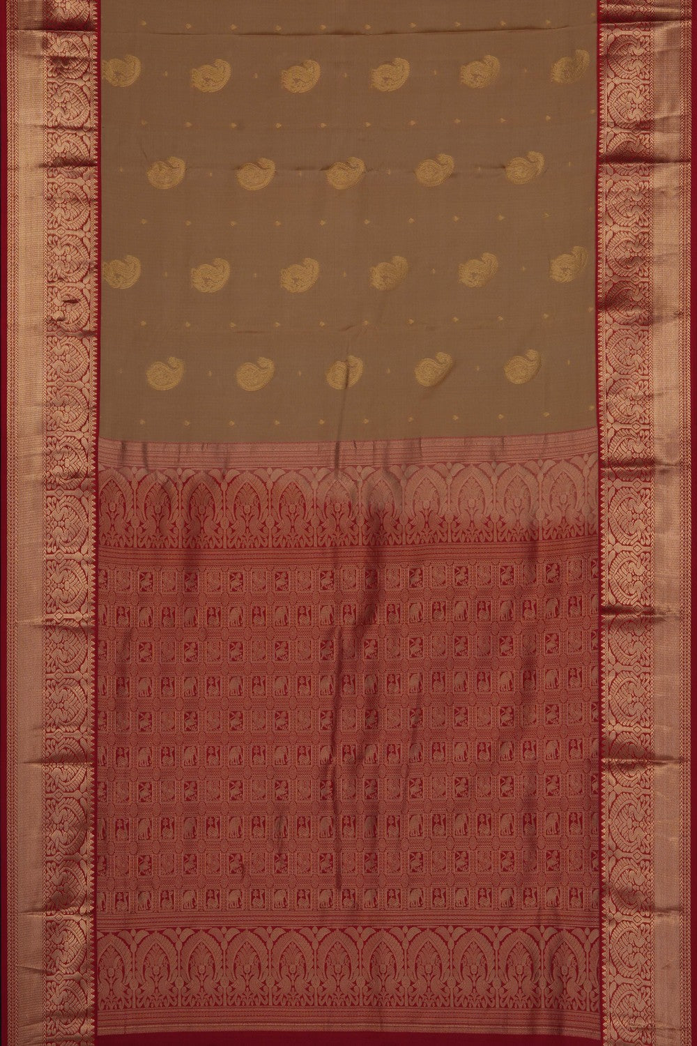 Image of Beige South Silk Saree