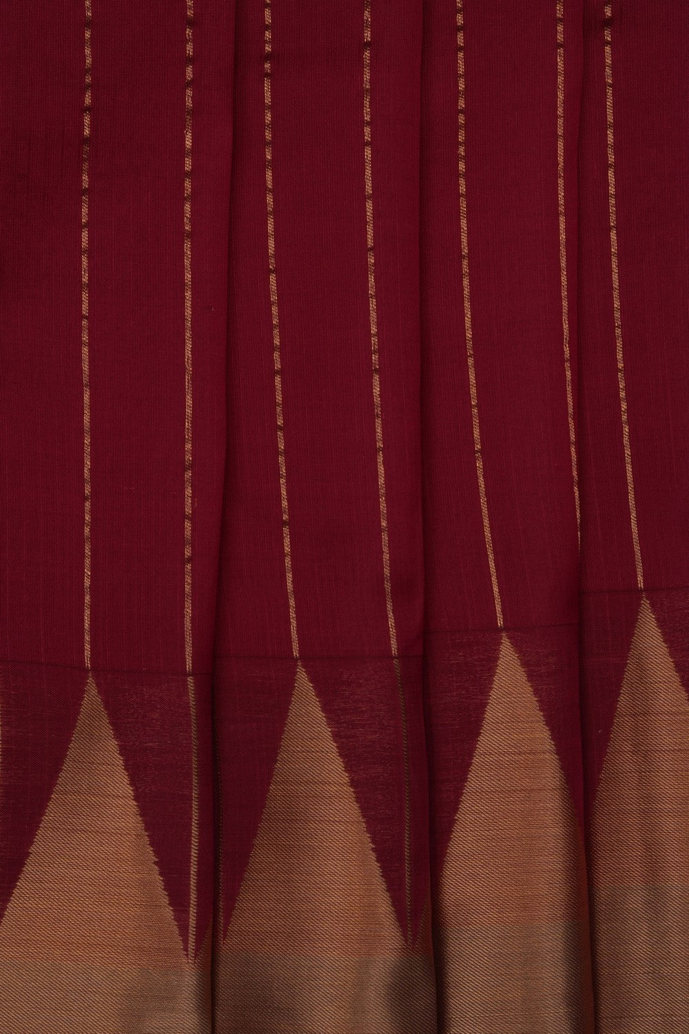 Image of Red South Silk Striped Saree