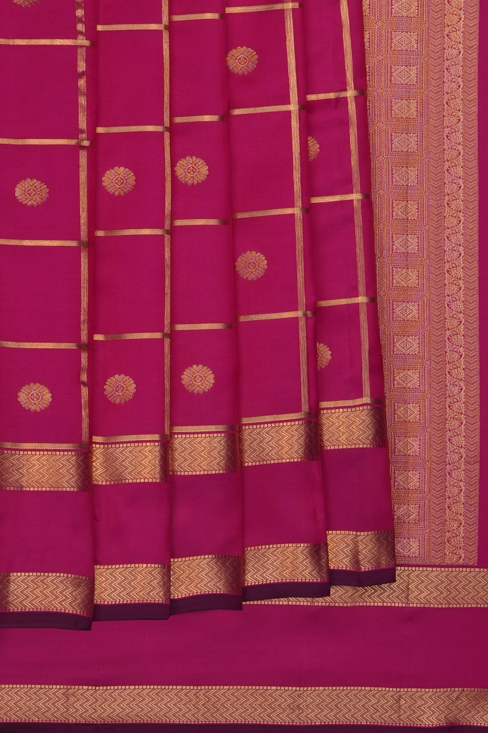 Image of Pink South Silk Kattam Saree
