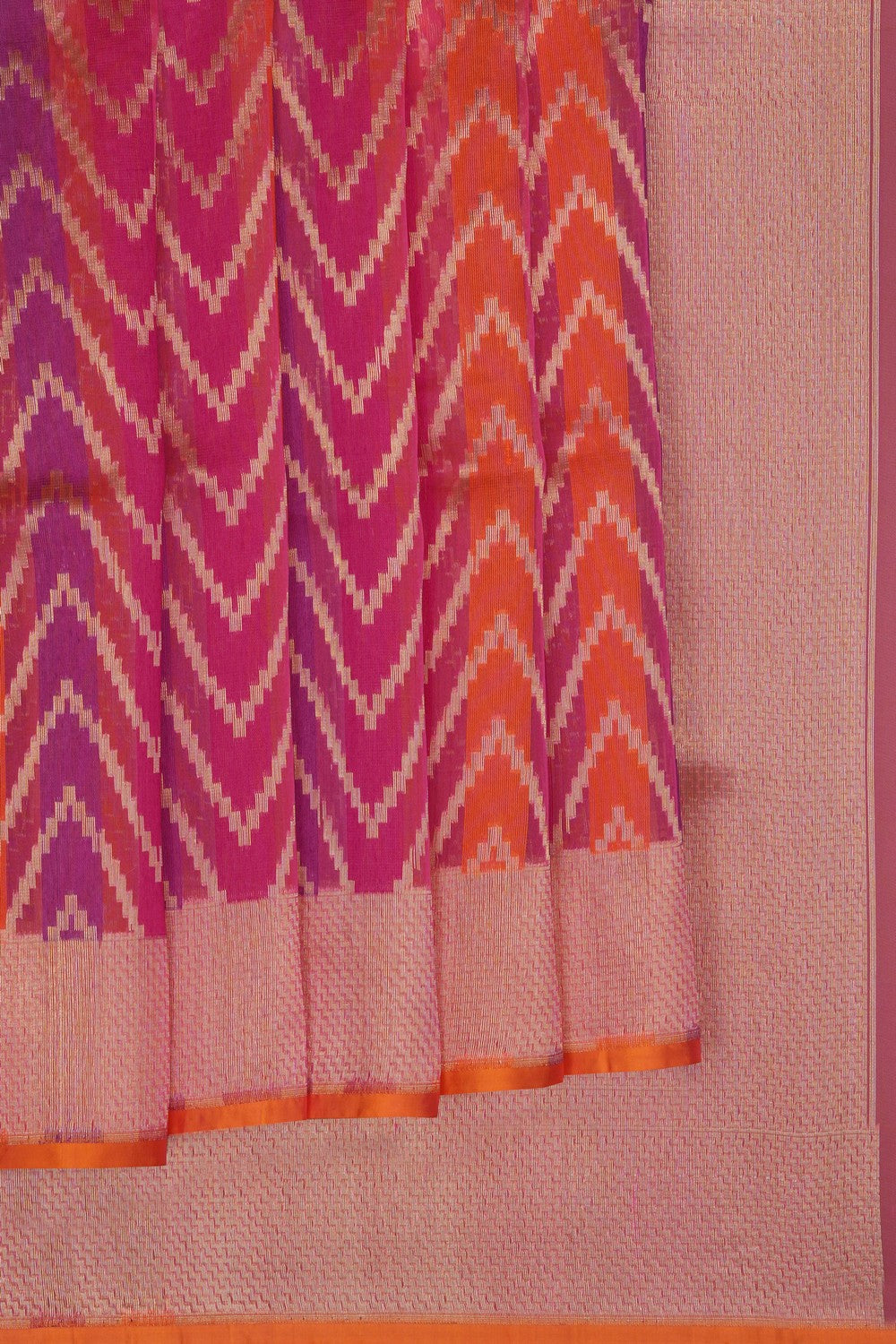 Image of Multi-Colour Kora Brocade Saree