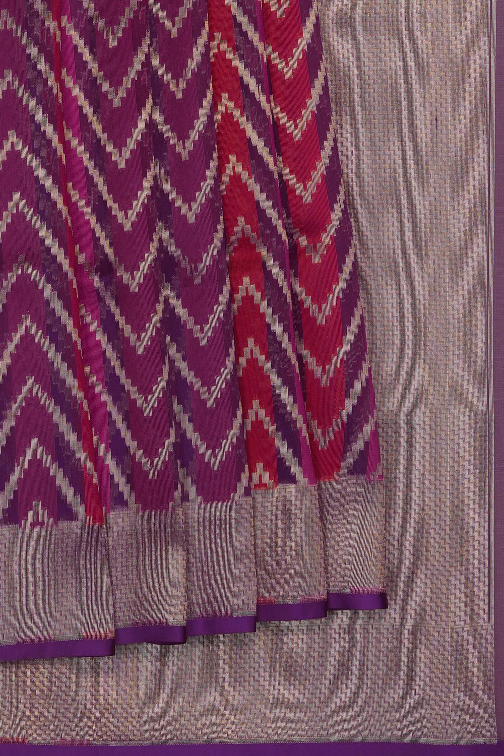 Image of Multi-Colour Kora Brocade Saree