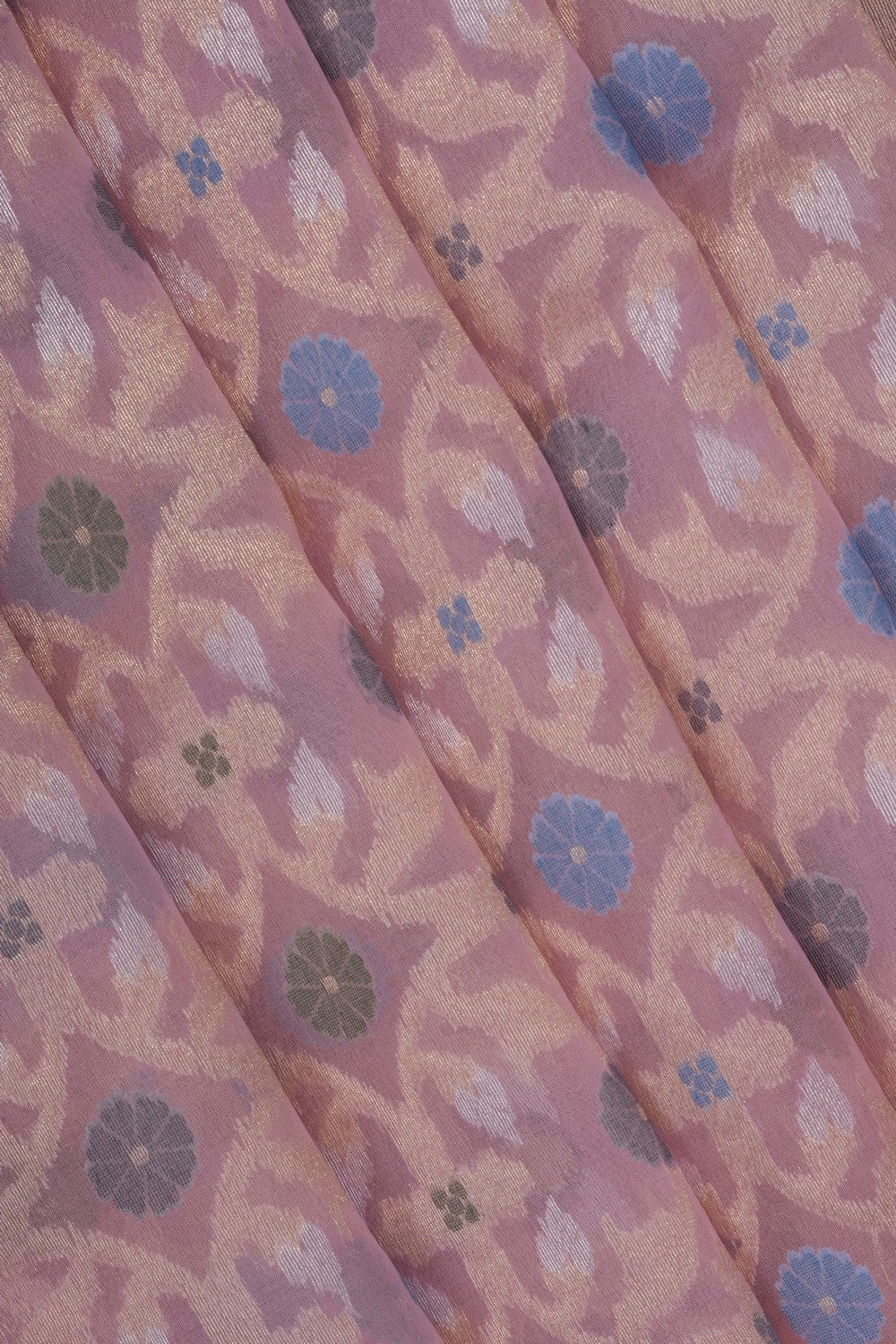 Image of Pastel Pink Kora Brocade Saree