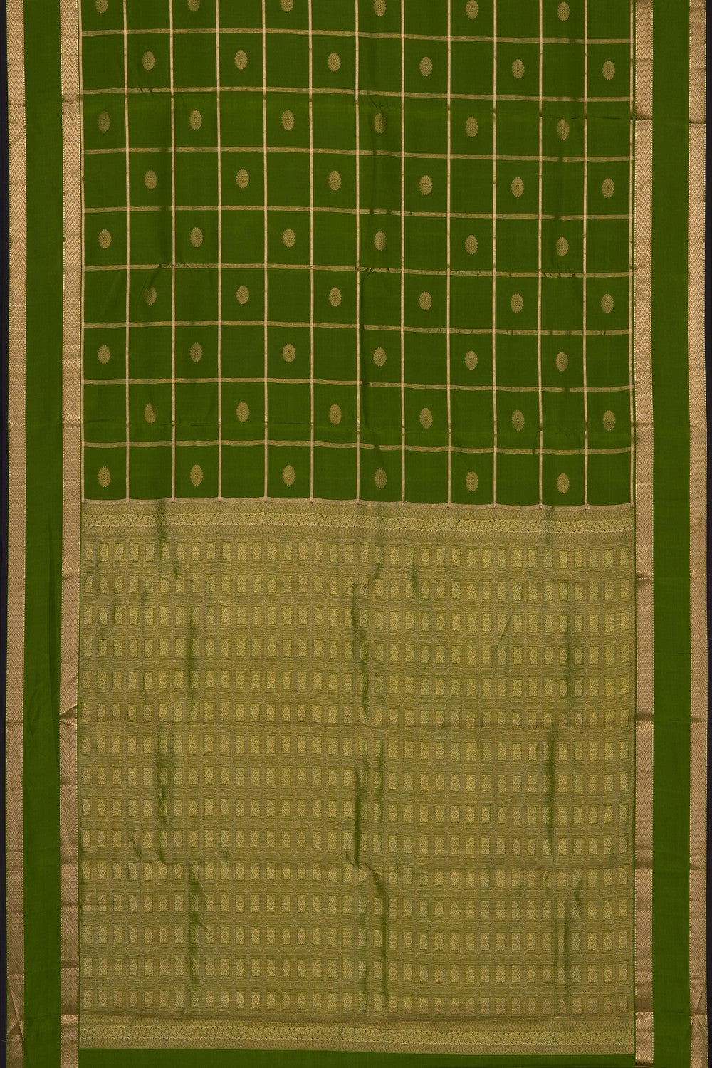 Image of Green South Silk Kattam Saree