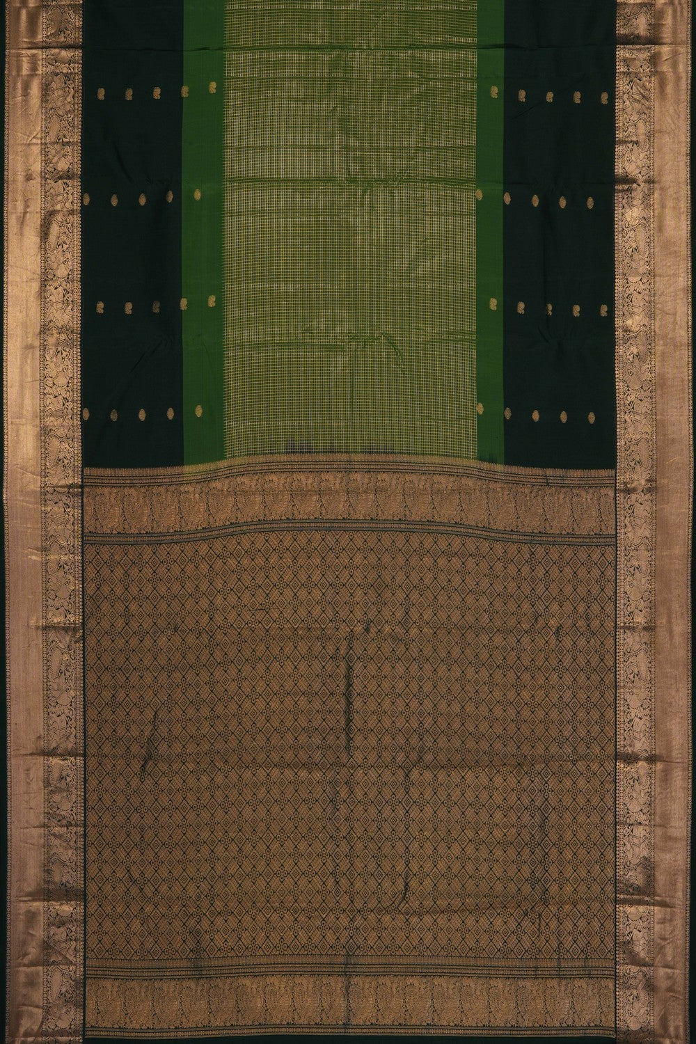 Image of Green South Silk Kattam Saree