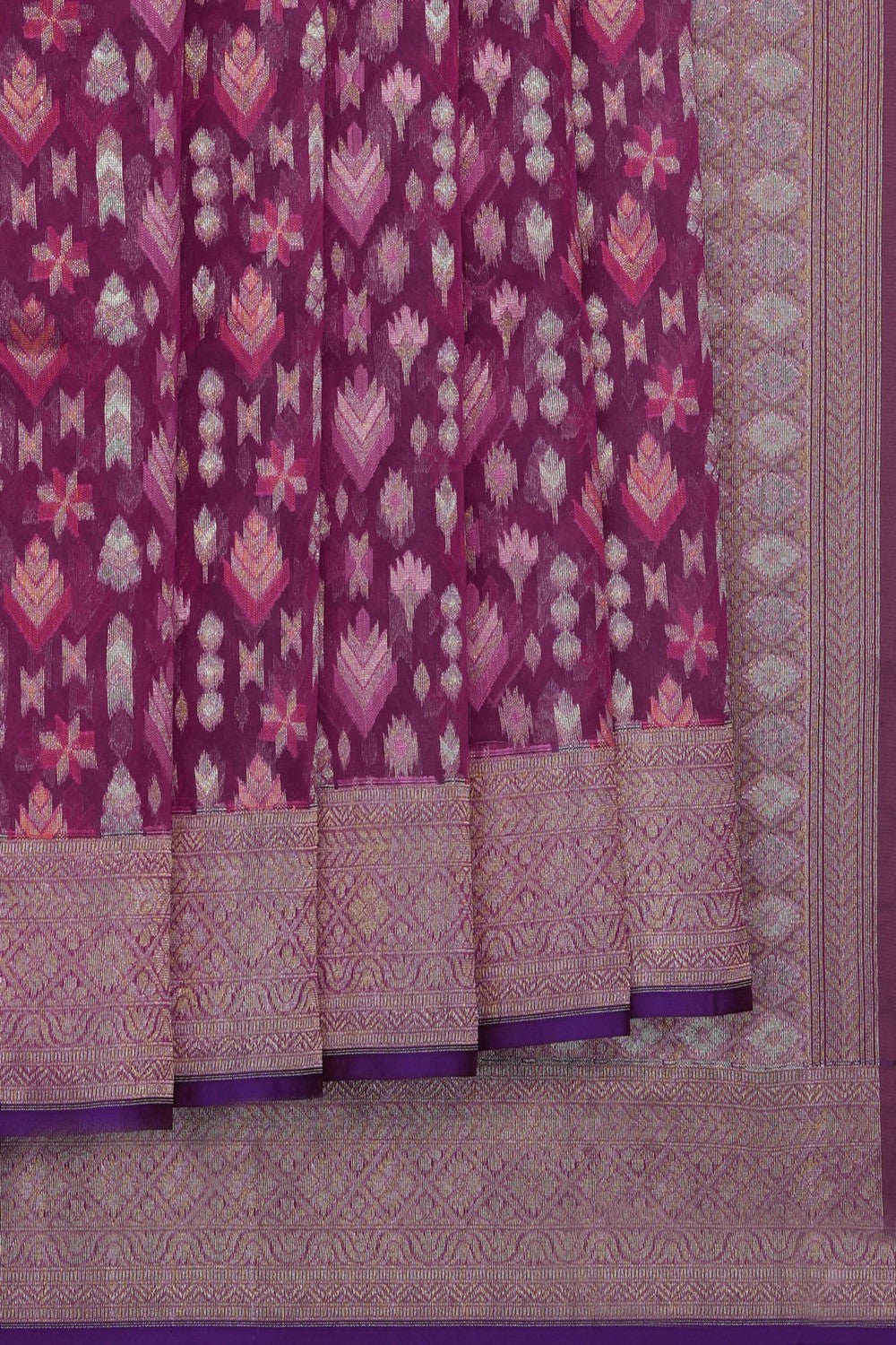 Image of Purple Kora Brocade Saree
