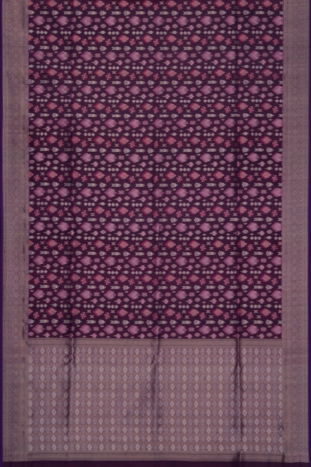 Image of Purple Kora Brocade Saree