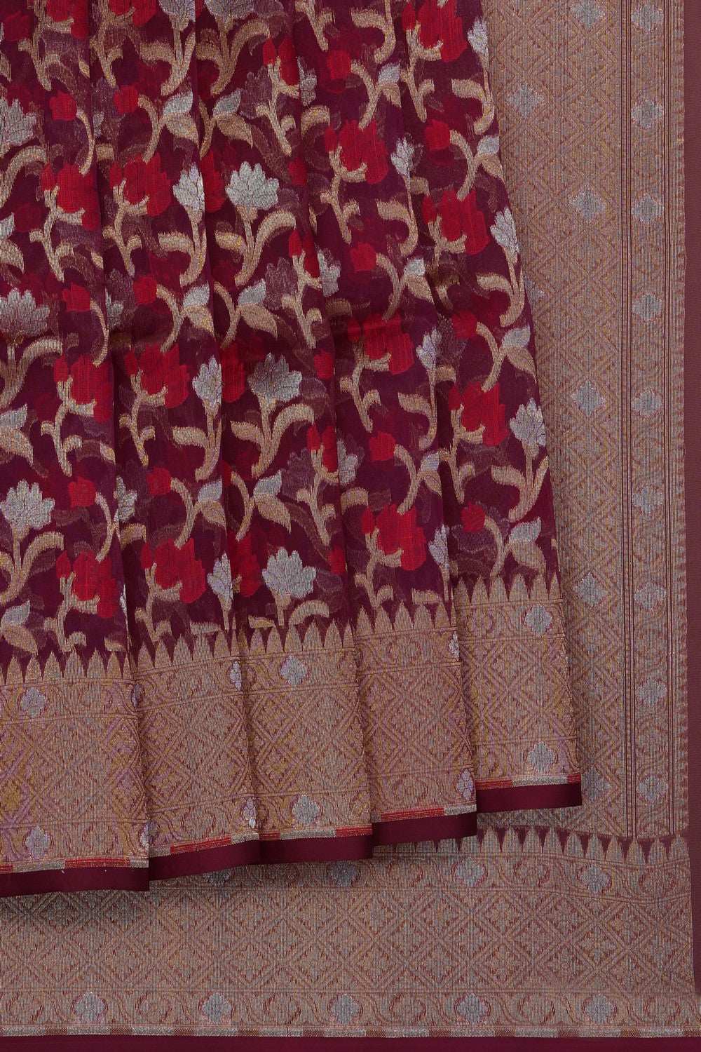 Image of Purple Kora Brocade Saree