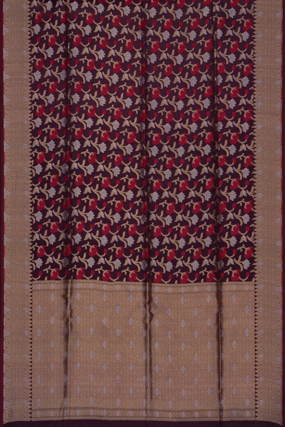 Image of Purple Kora Brocade Saree