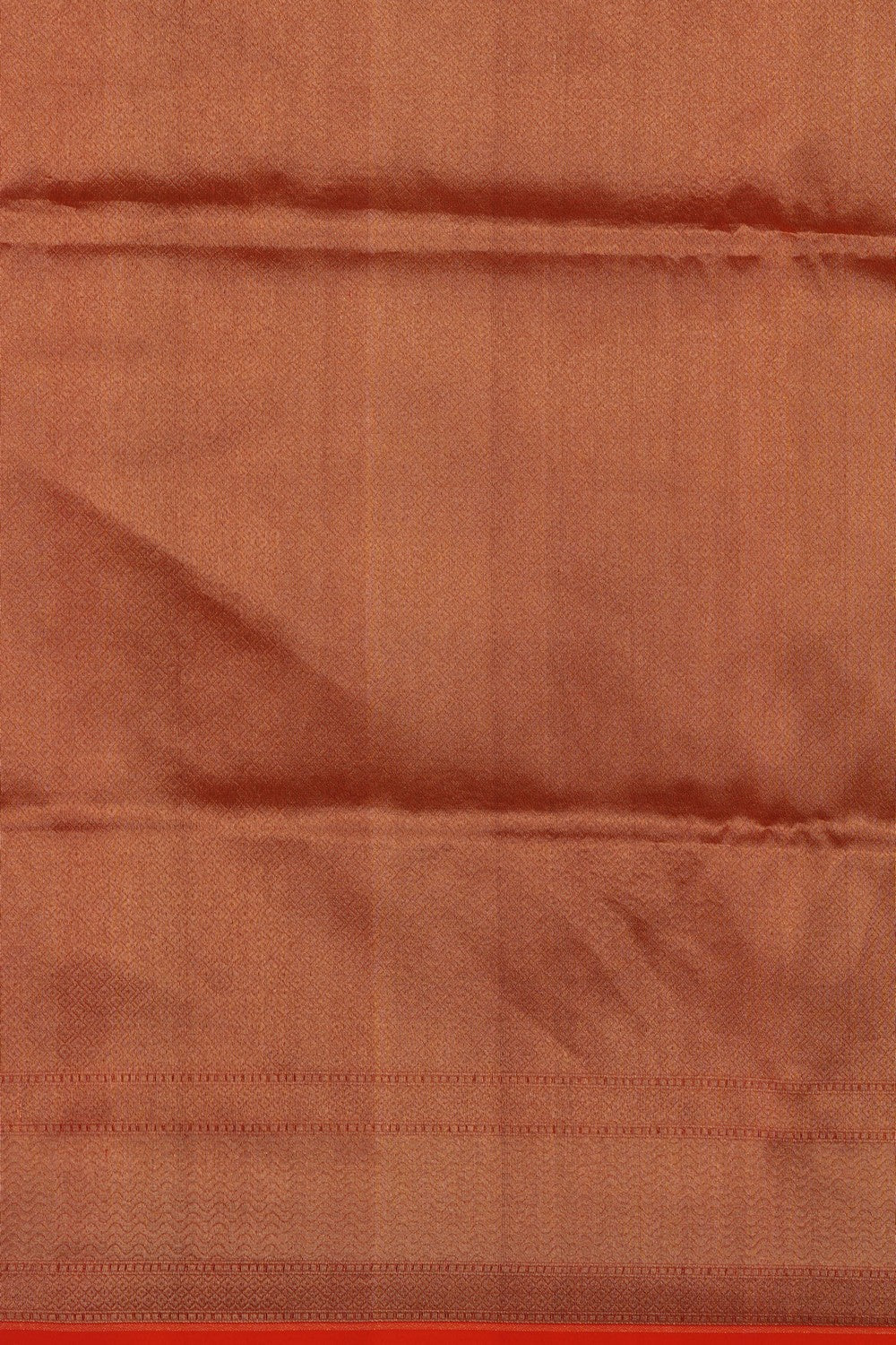 Image of Coral Orange Kora Brocade Saree