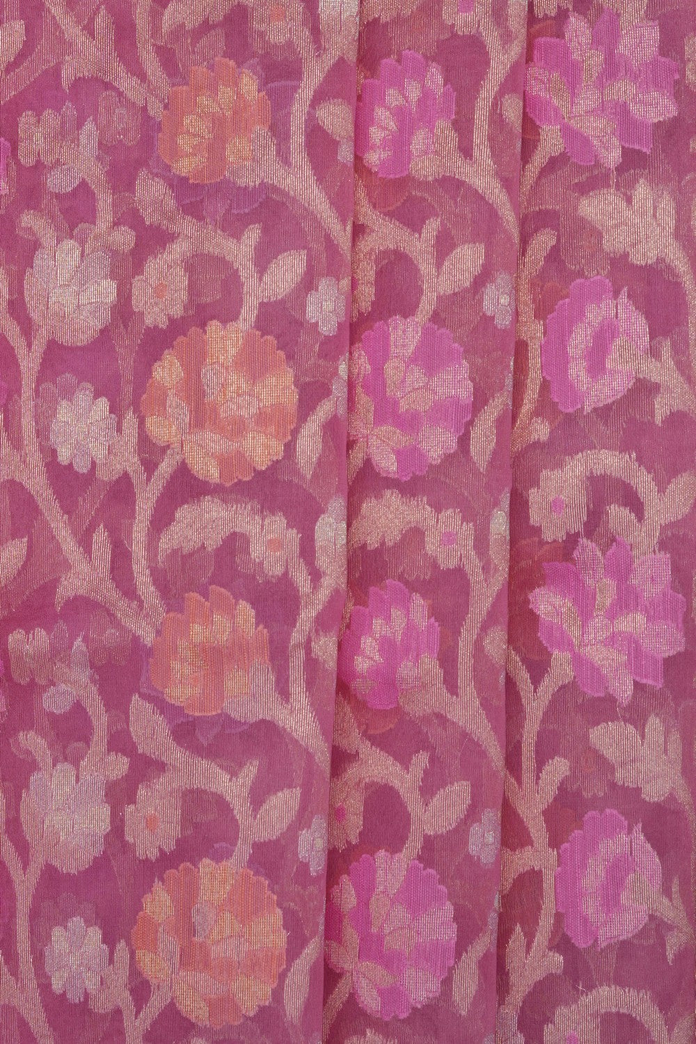 Image of Pink Kora Brocade Saree