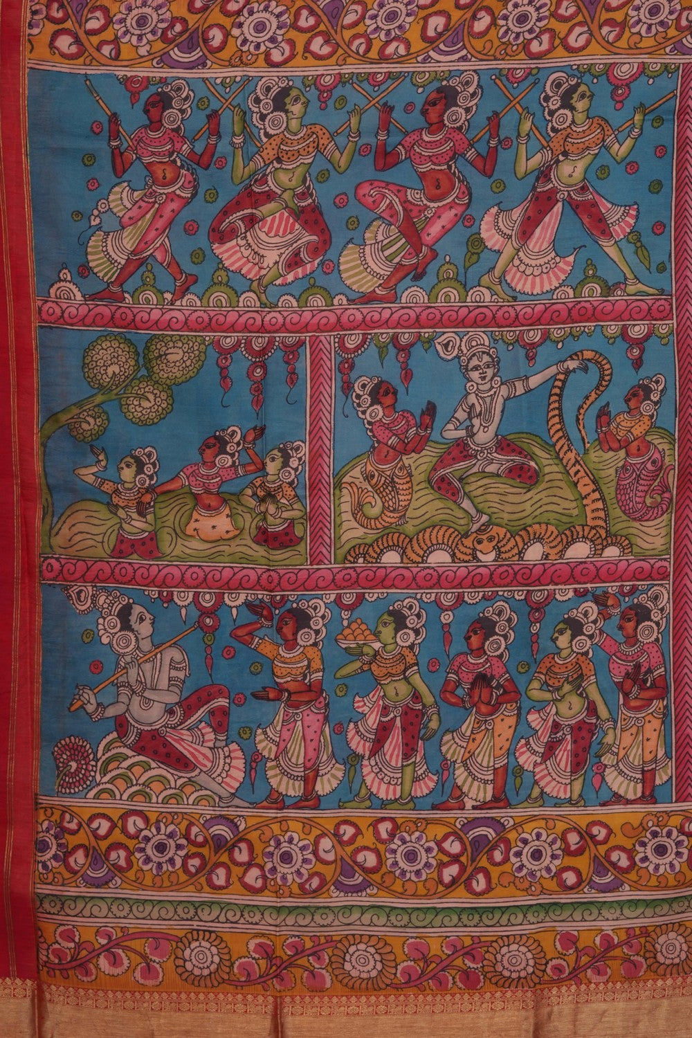 Image of Blue Kalamkari Painting Dupatta