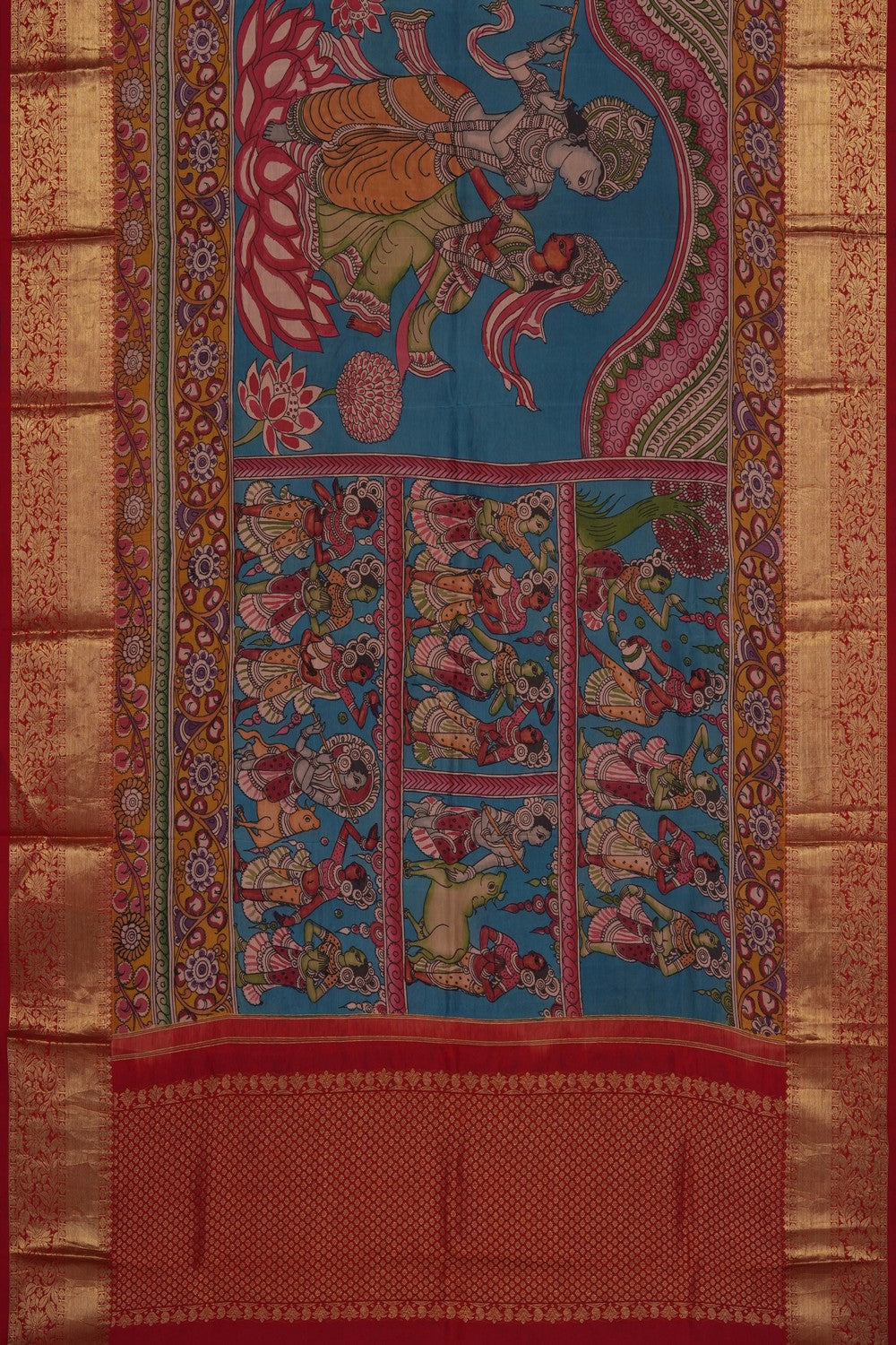 Image of Blue Kalamkari Painting Dupatta