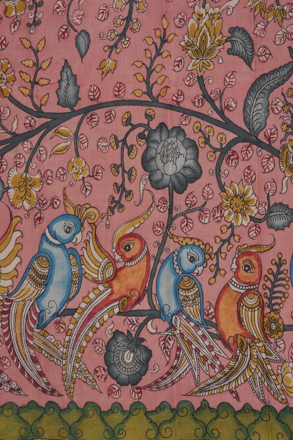 Image of Pink Kalamkari Silk Saree