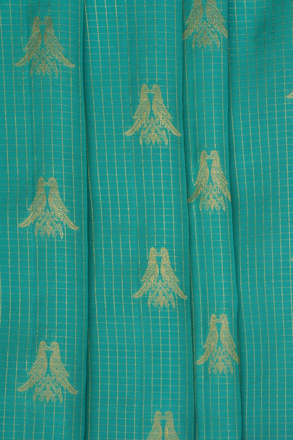 Image of Turquoise Blue South Silk Saree