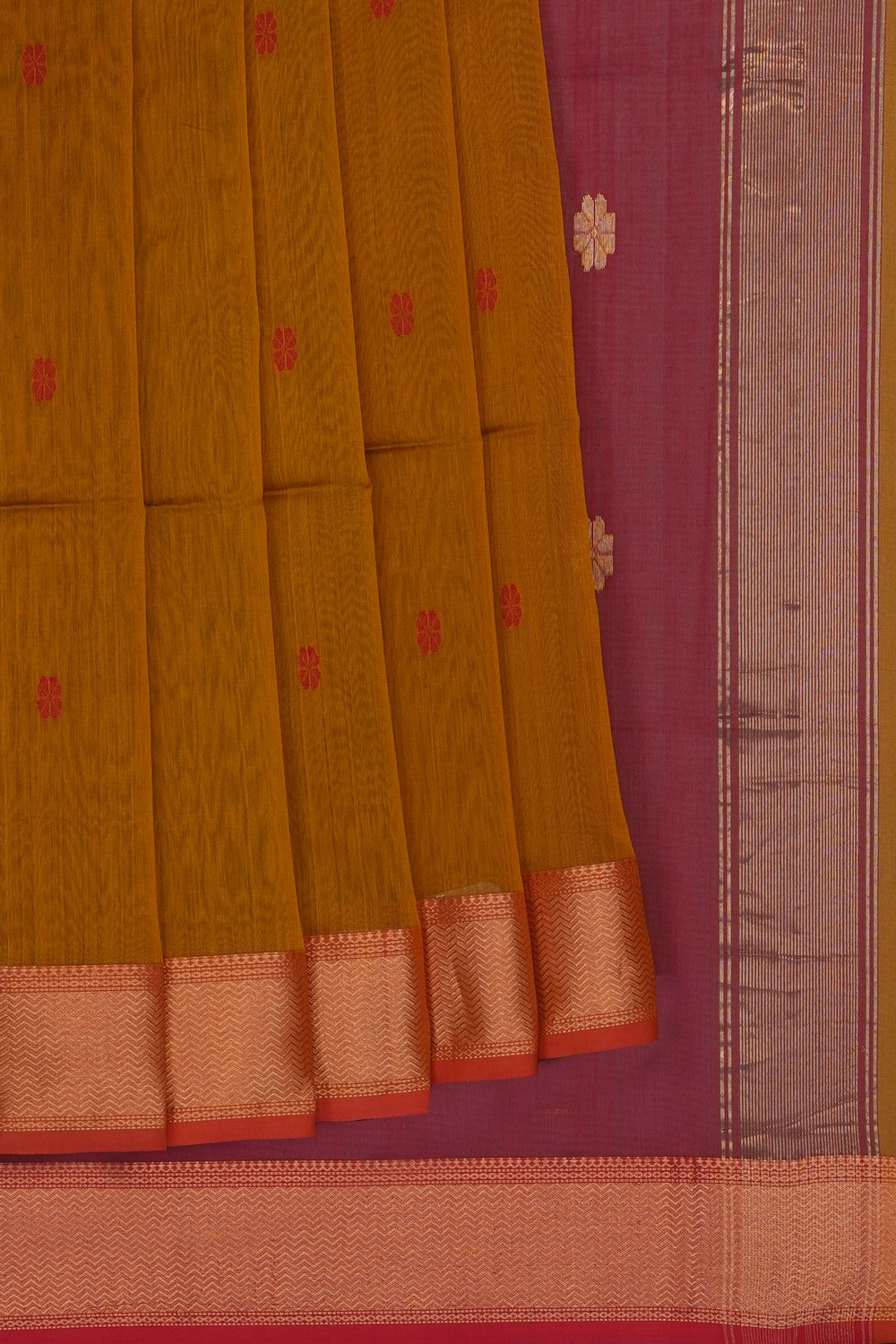 Image of Moss-Green Maheshwari Saree