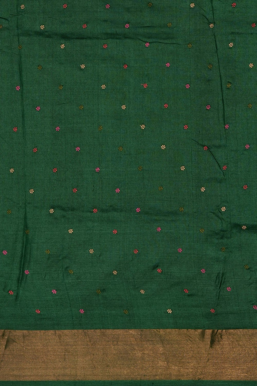 Image of Green Desi Tussar Silk Saree