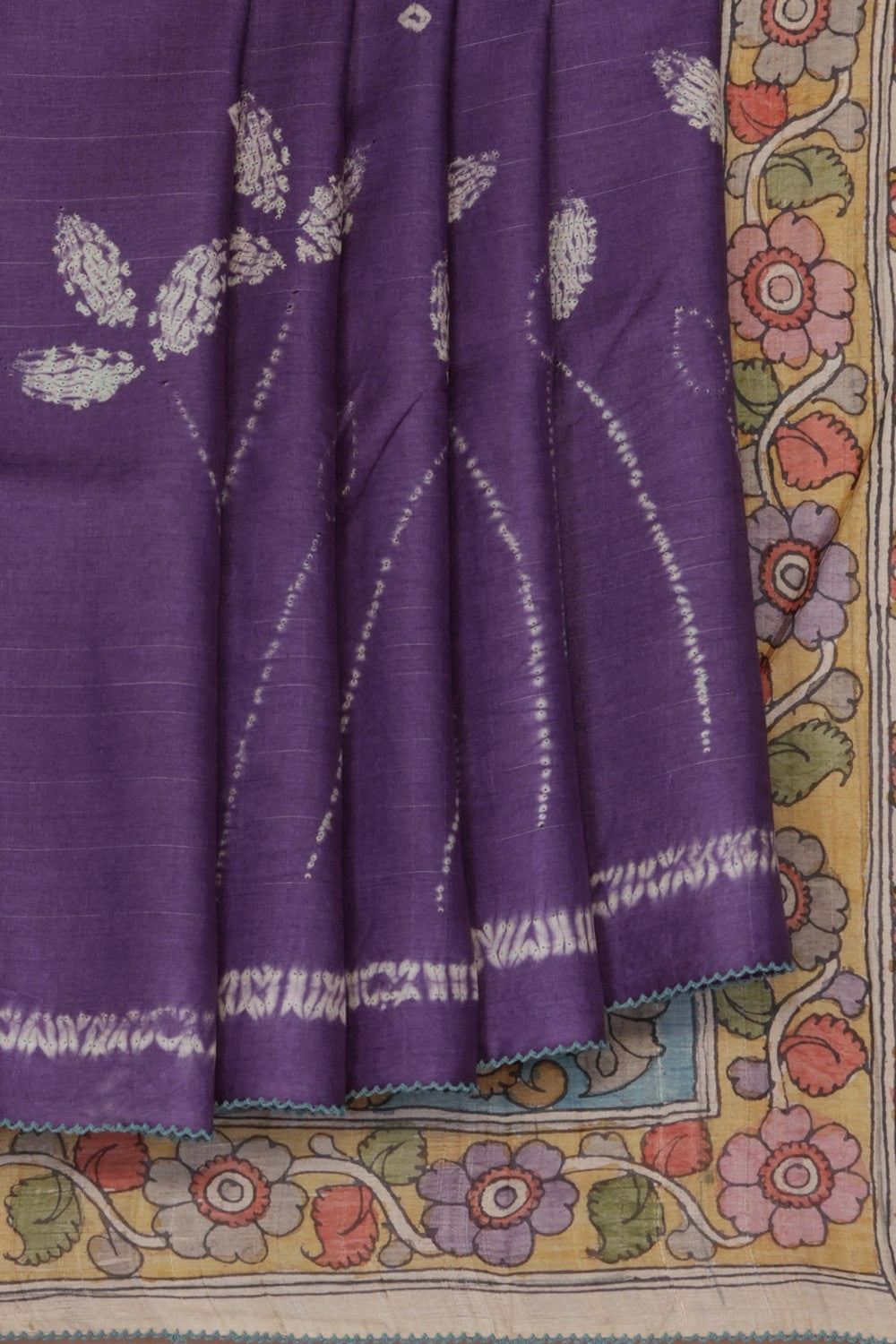 Image of Purple Tussar Silk Saree