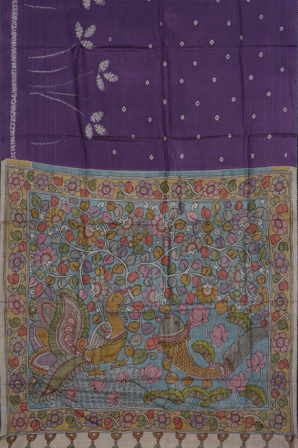 Image of Purple Tussar Silk Saree