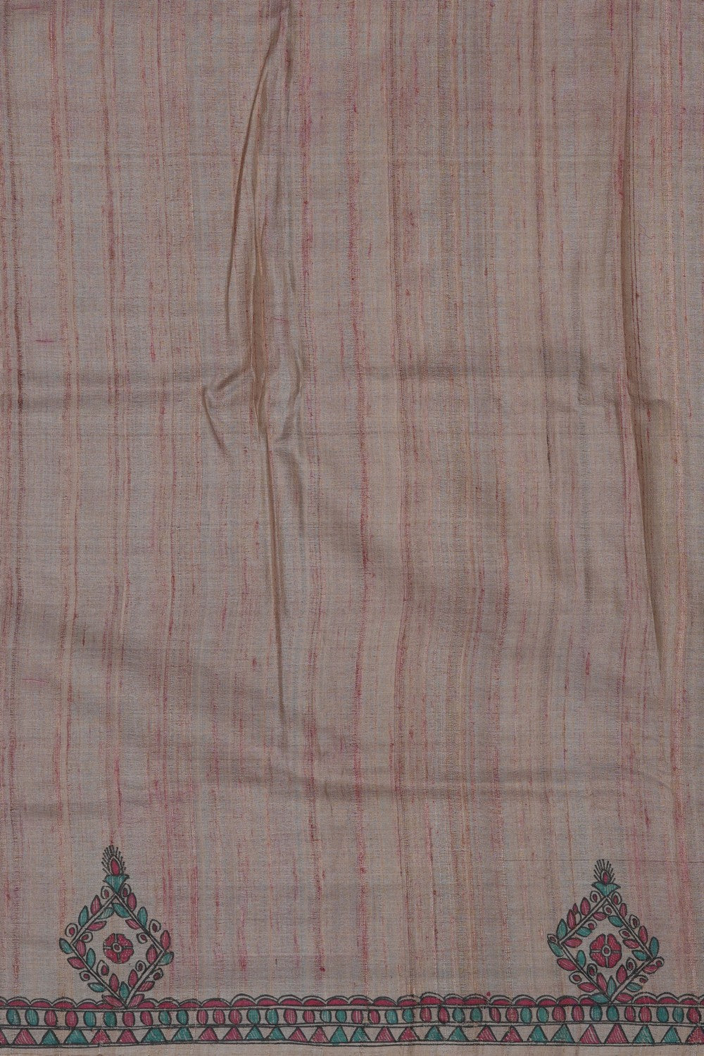 Image of Tussar Silk Saree With Beautiful Embroidery