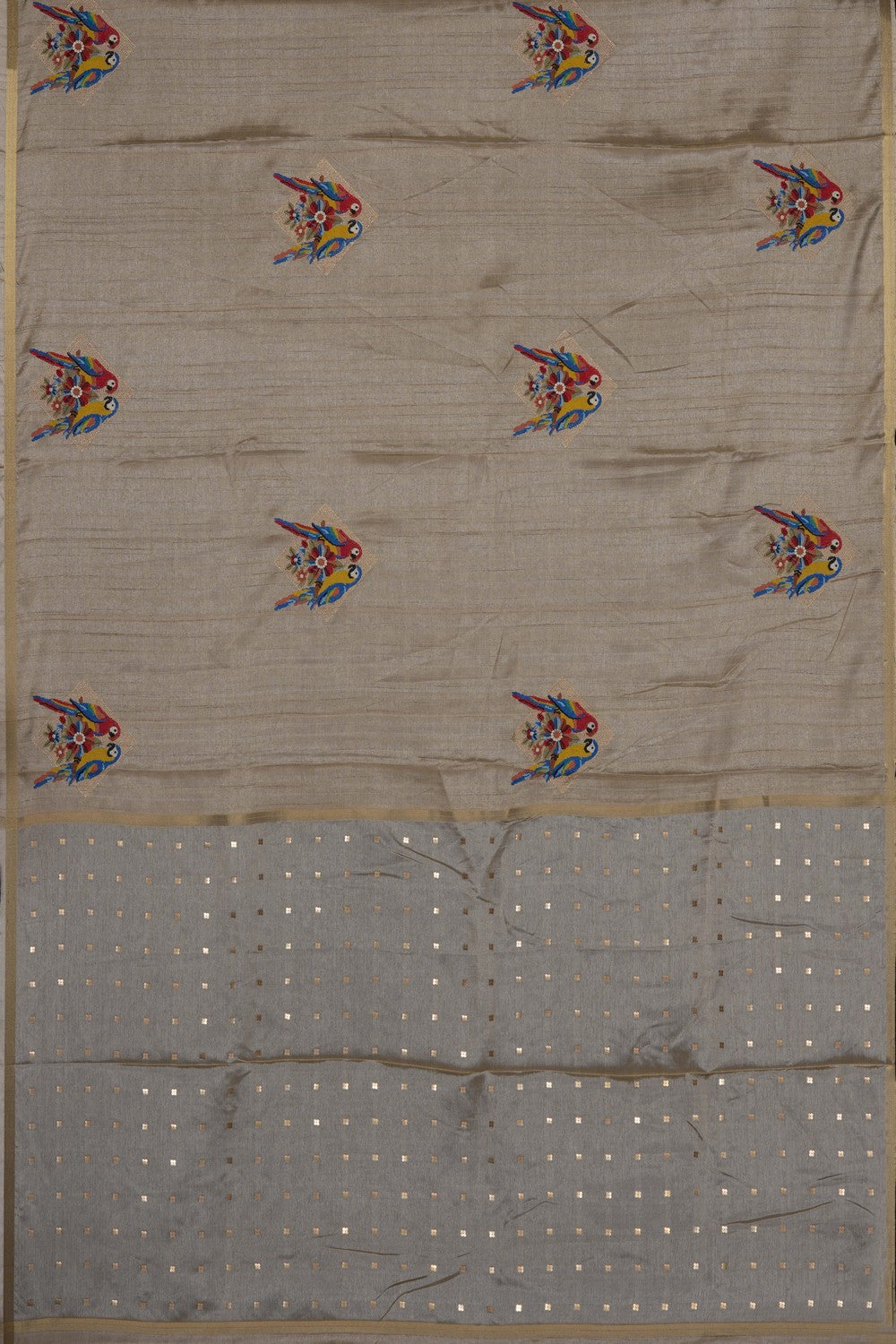 Image of Off-White Desi Tussar Silk Saree