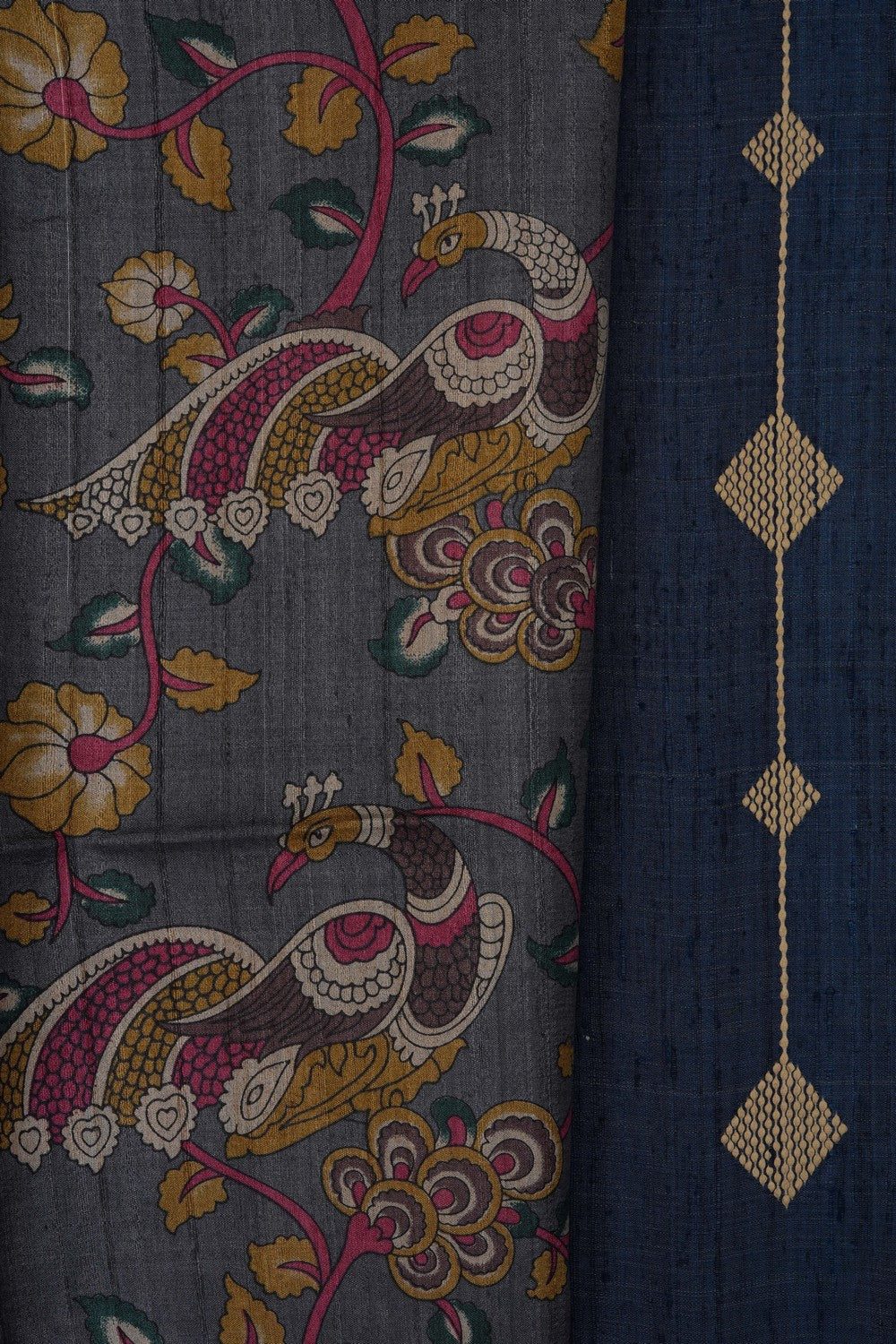 Image of Grey Desi Tussar Silk Saree