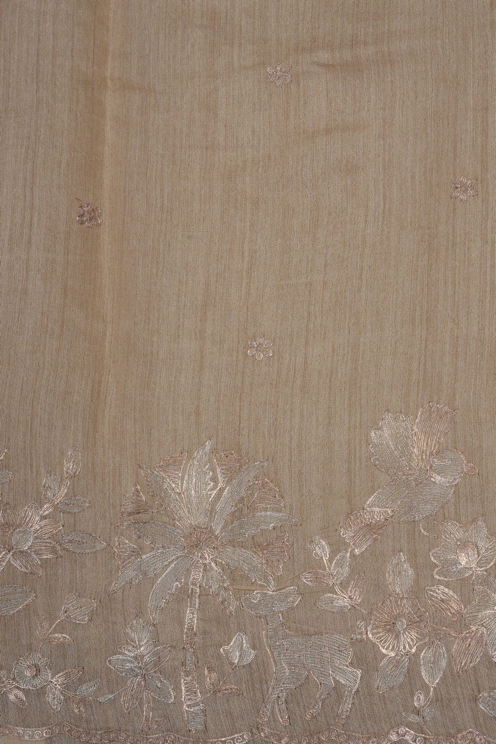 Image of Off-White Tussar Silk Saree