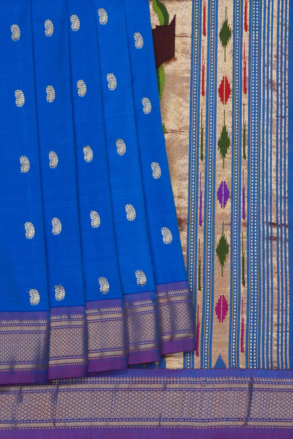 Image of Blue Paithani Silk Saree