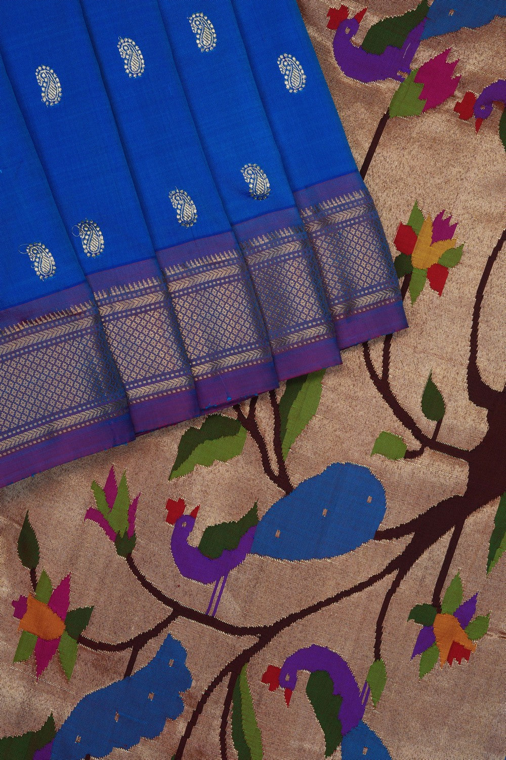 Image of Blue Paithani Silk Saree