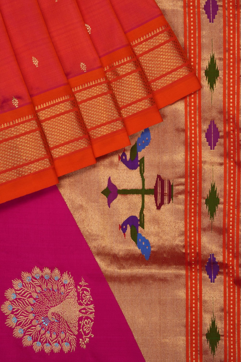 Image of Fuchsia Pink Paithani Silk Saree