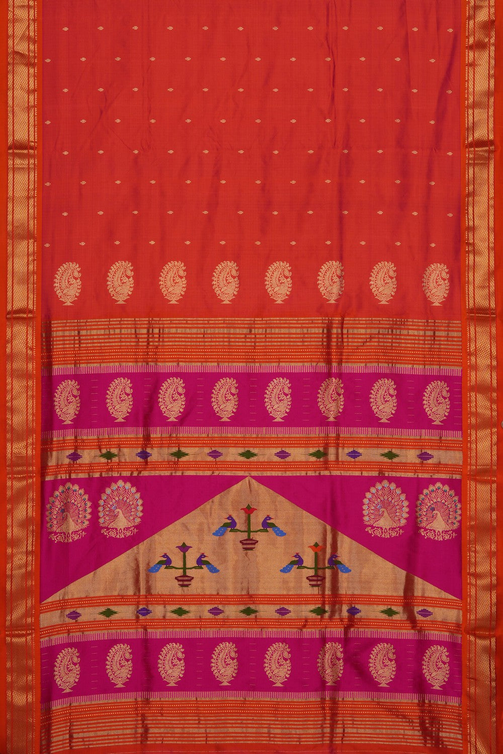 Image of Fuchsia Pink Paithani Silk Saree