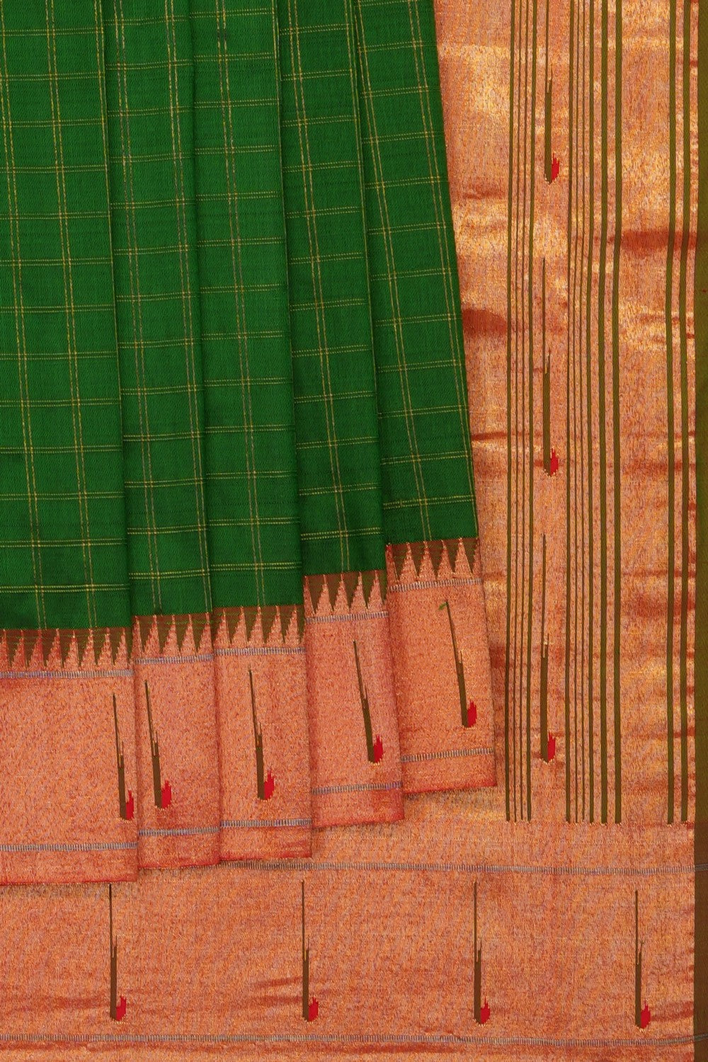 Image of Green Paithani Silk Saree