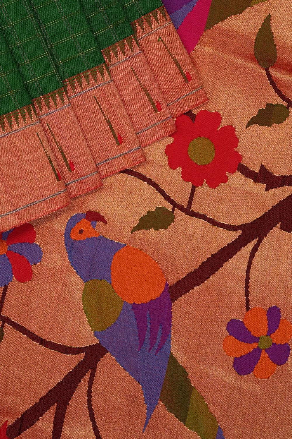 Image of Green Paithani Silk Saree