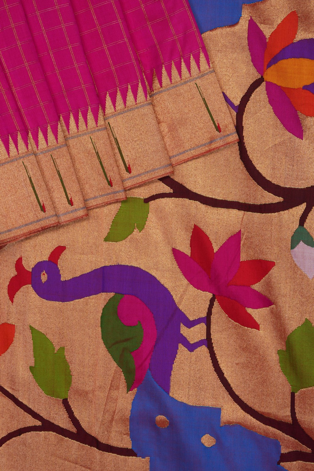 Image of Pink Paithani Silk Saree