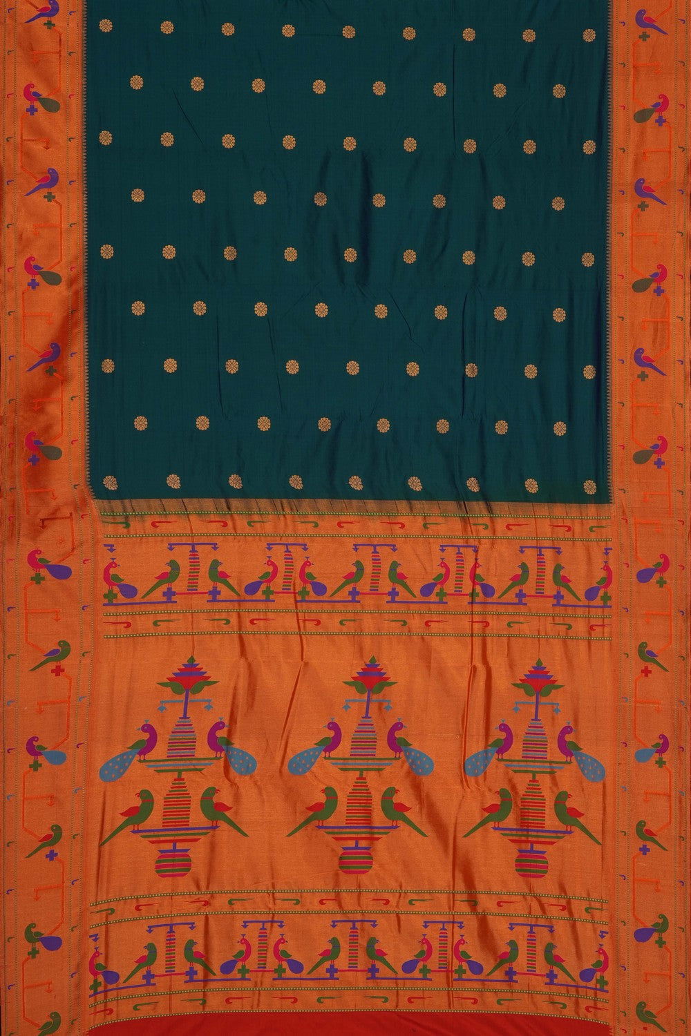 Image of Peacock Blue Paithani Silk Saree
