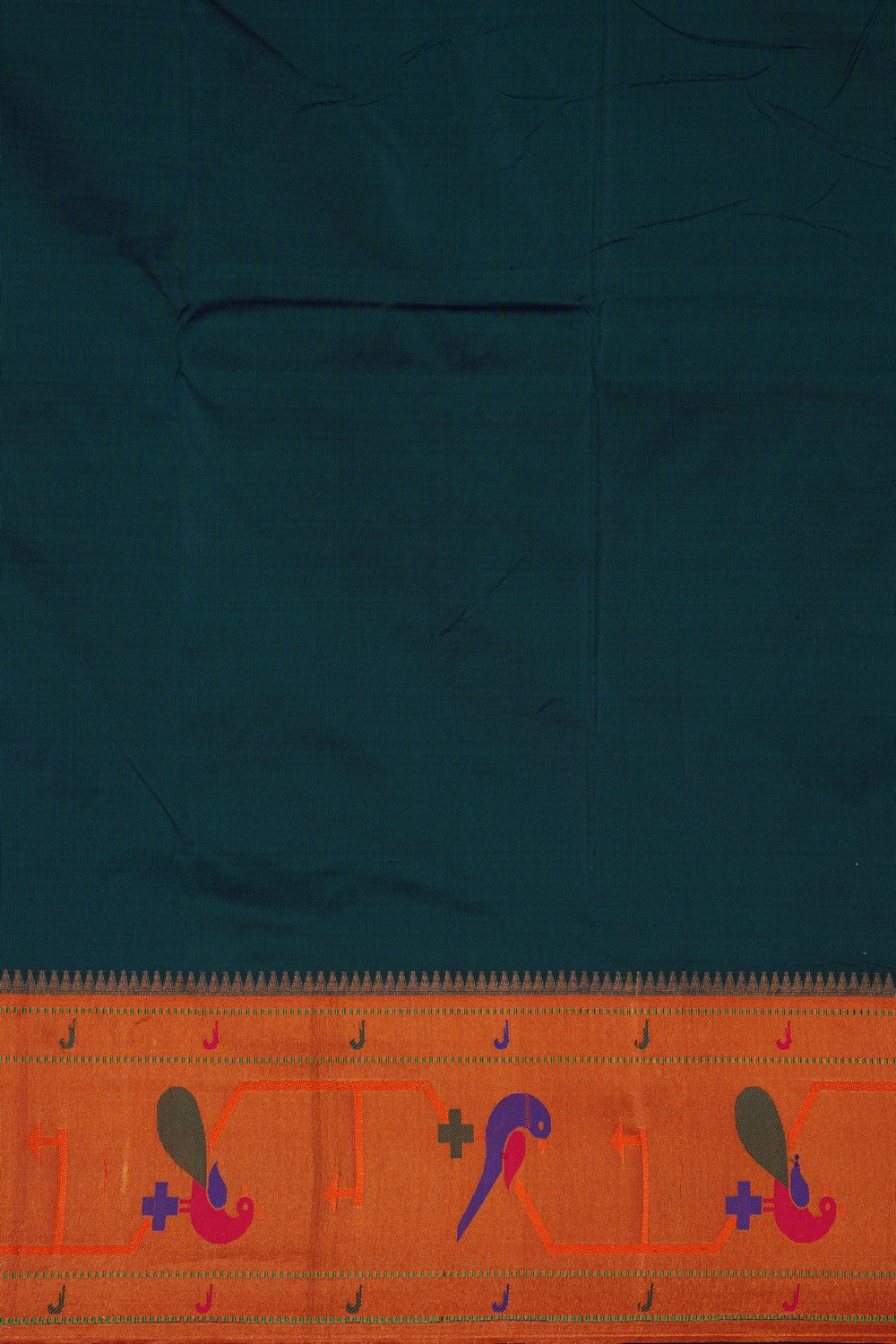 Image of Peacock Blue Paithani Silk Saree