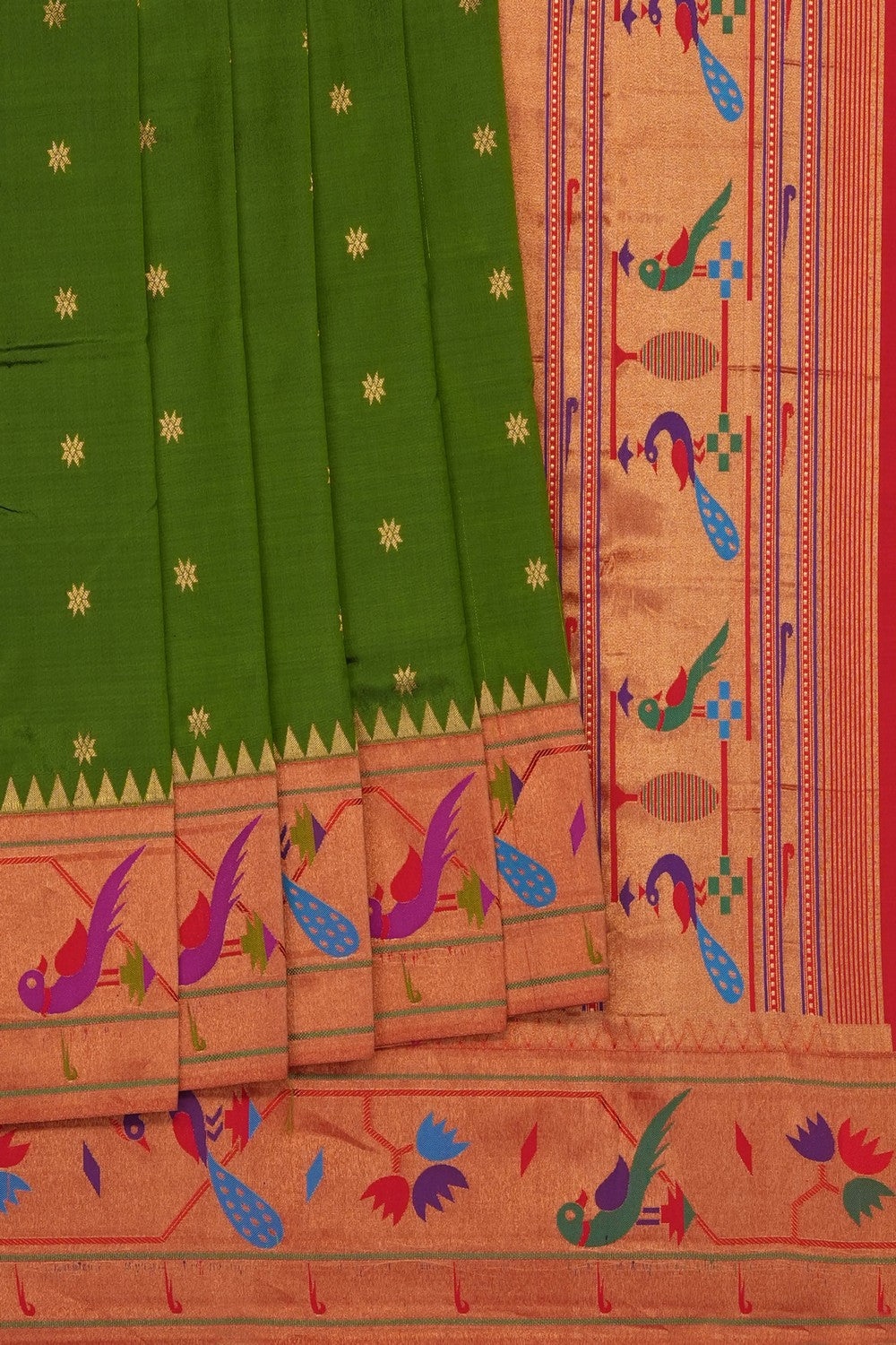 Image of Green Paithani Silk Saree